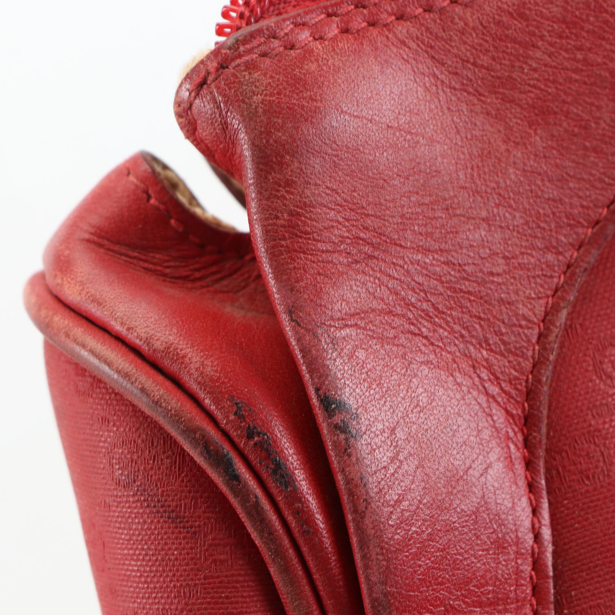 Gucci Shoulder Bag in Red MicroGuccissima Coated Canvas and Leather