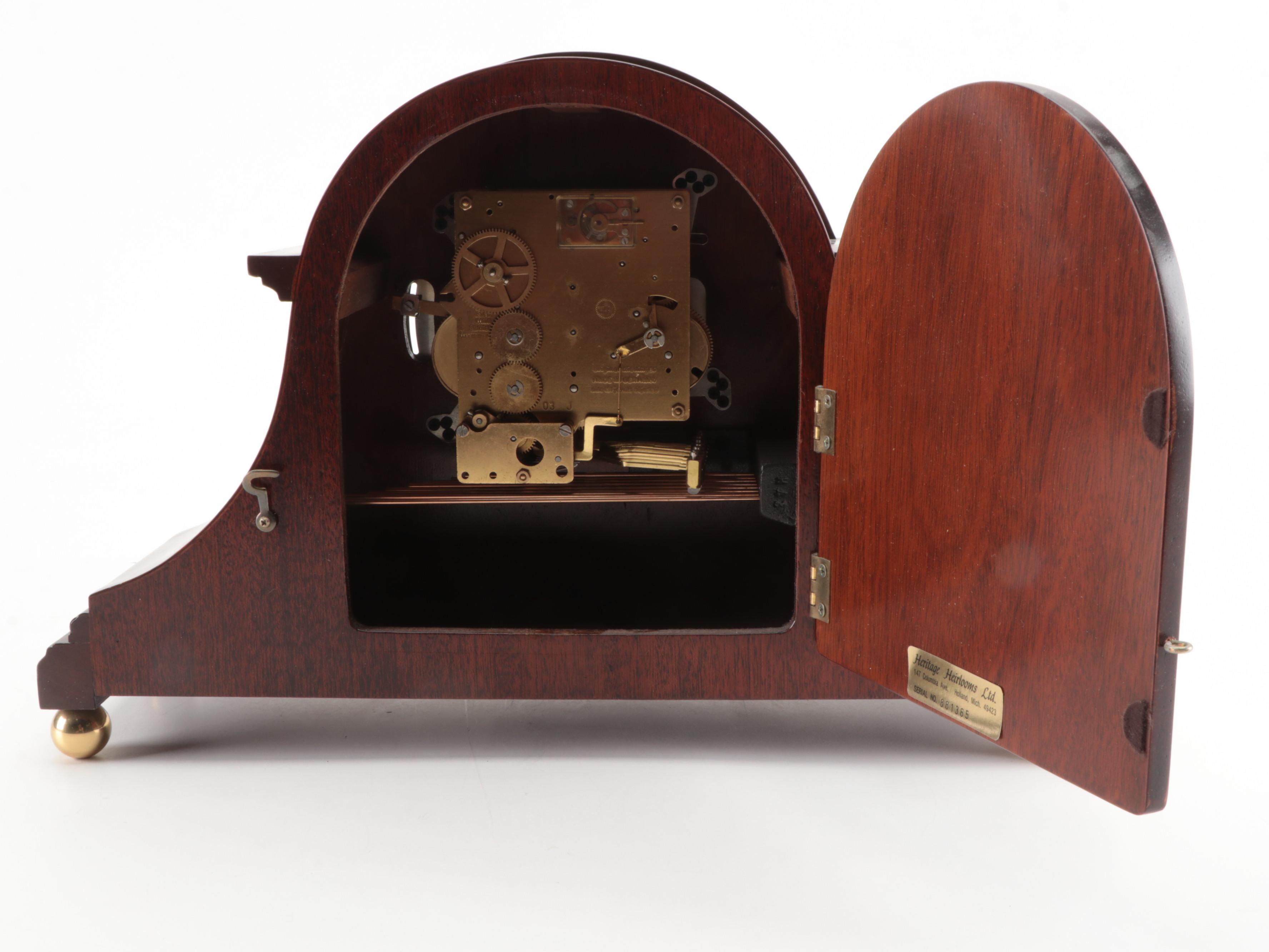 Heritage Heirlooms Three Chime Mantel Clock, Late 20th Century