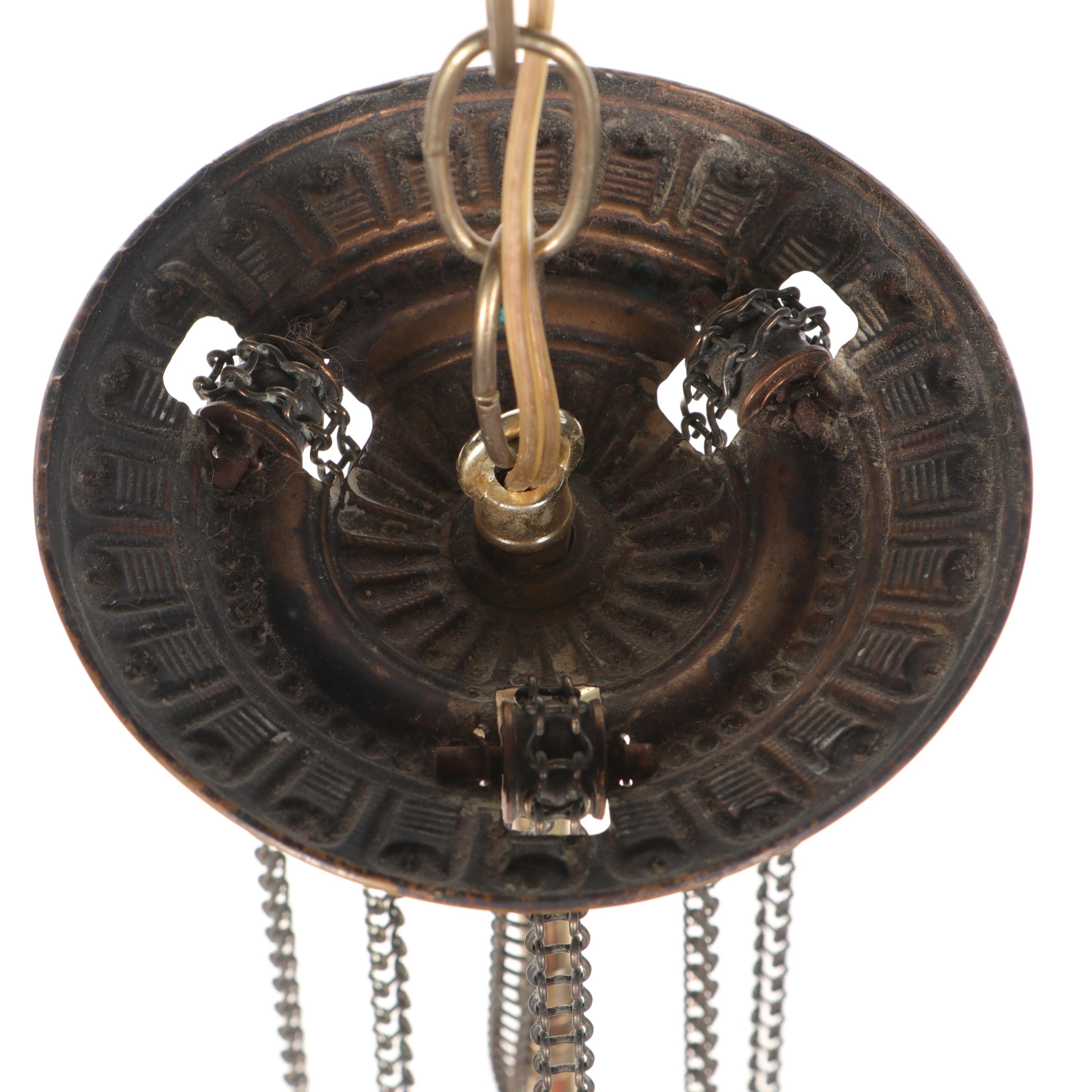 Victorian Style Ruby Glass Pendant Light, Adapted 20th Century