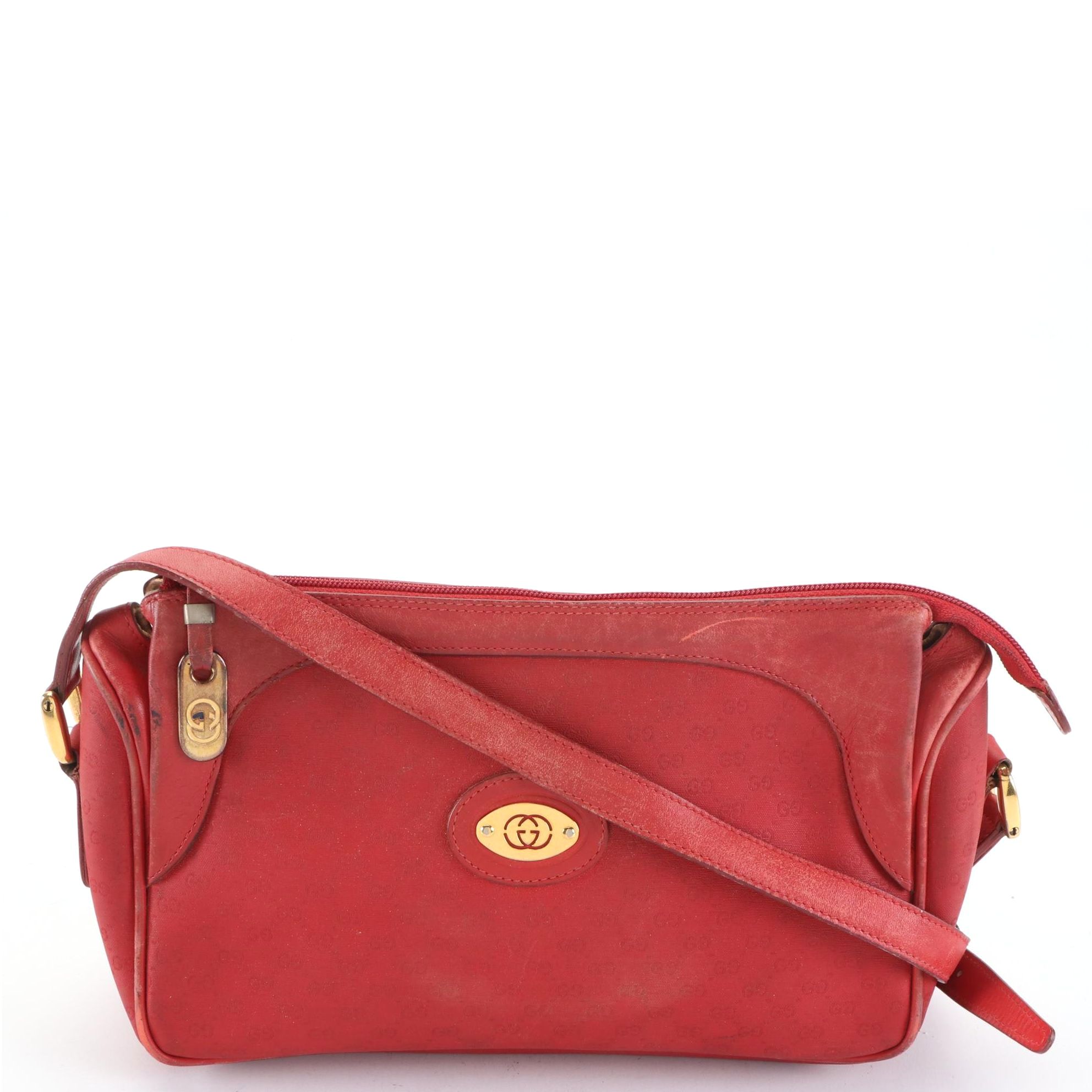 Gucci Shoulder Bag in Red MicroGuccissima Coated Canvas and Leather