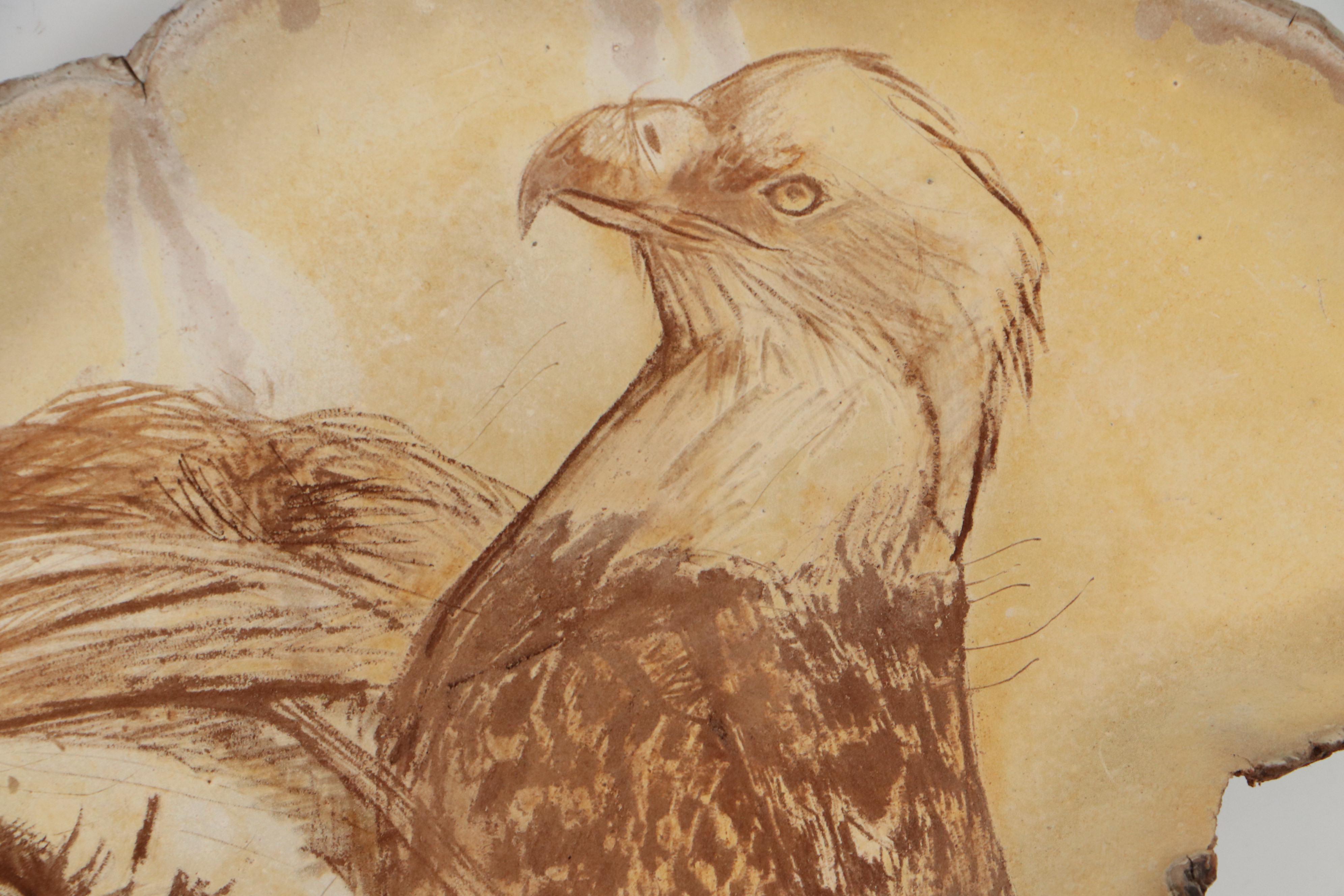 Native American Portrait Carved on Tree Conk, 2001