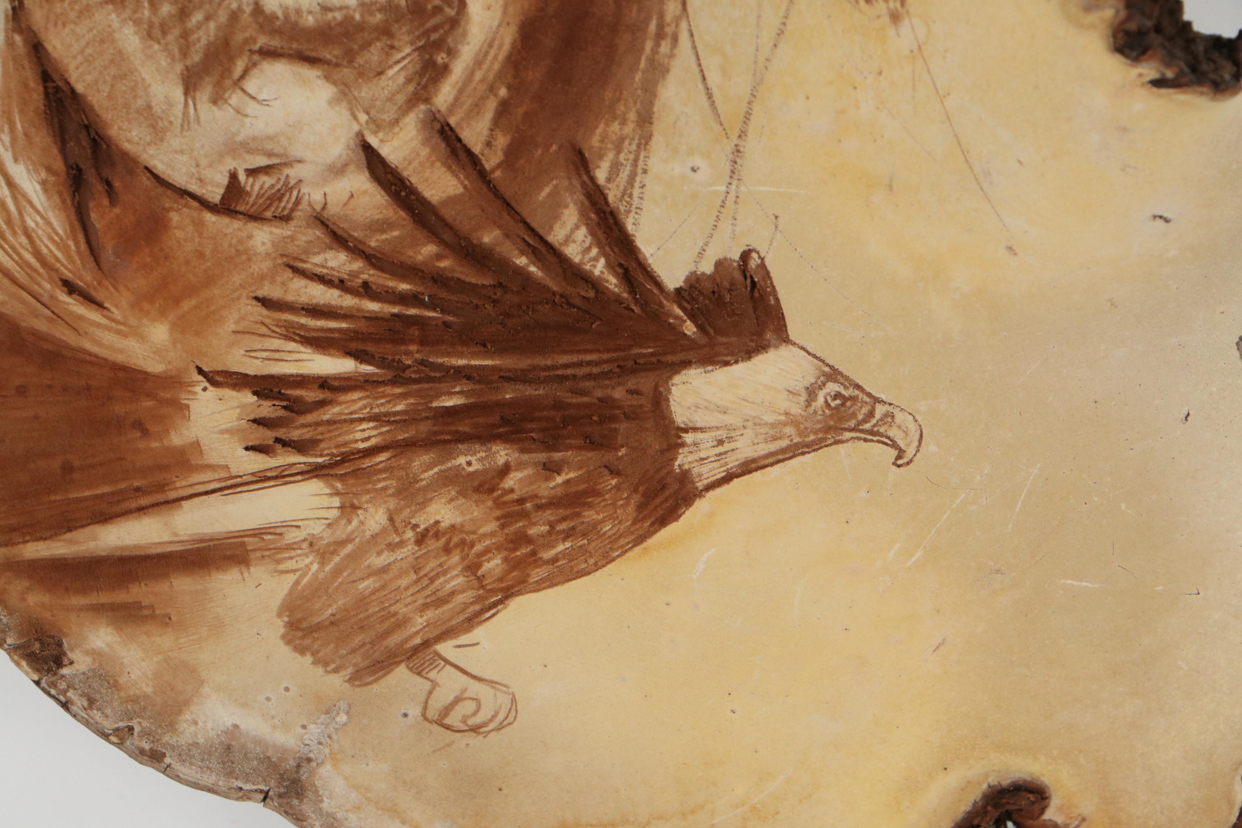 Native American Portrait Carved on Tree Conk, 2001