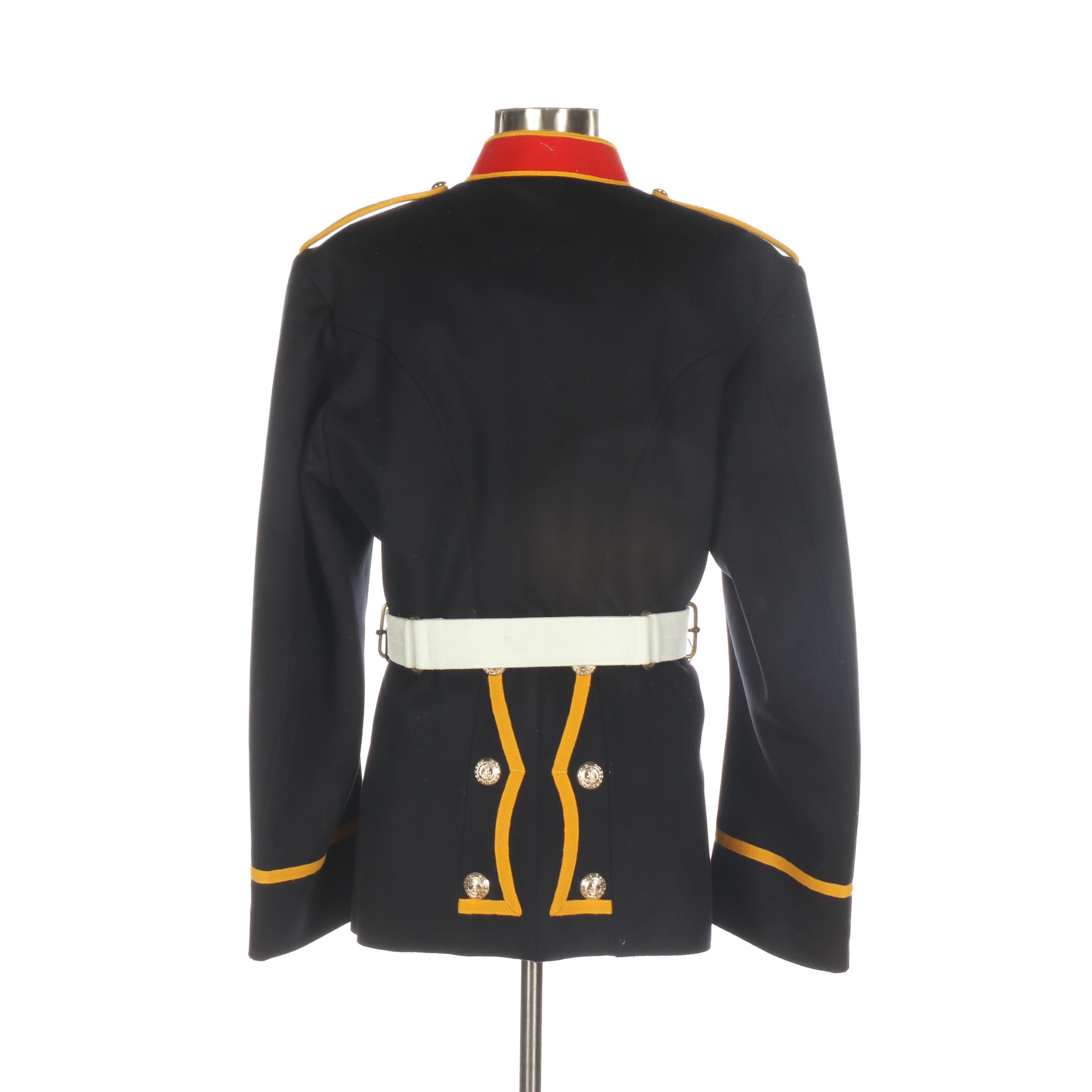 The Corps of Royal Marines No 1 Full Dress Band Uniform Tunic and Helmet