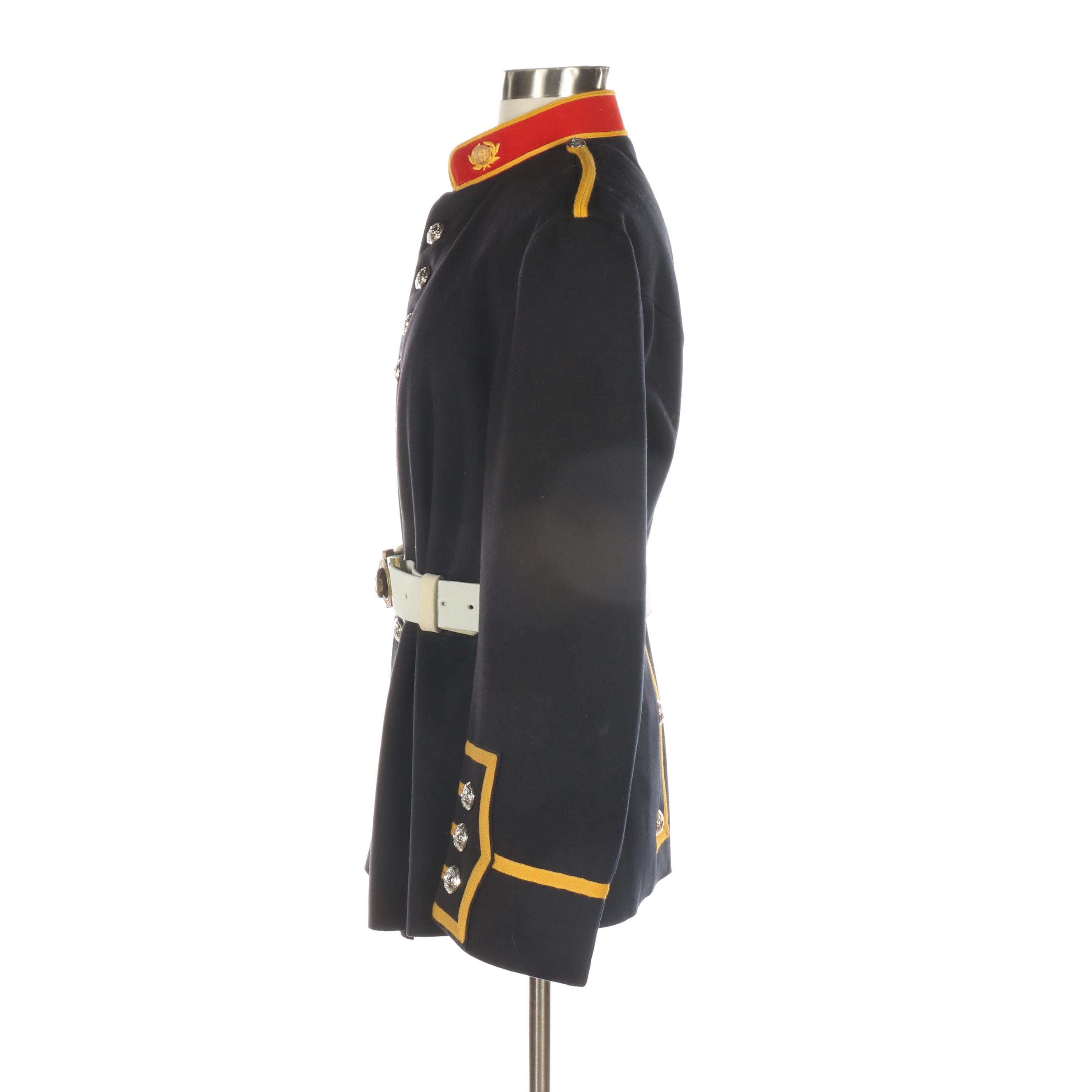 The Corps of Royal Marines No 1 Full Dress Band Uniform Tunic and Helmet