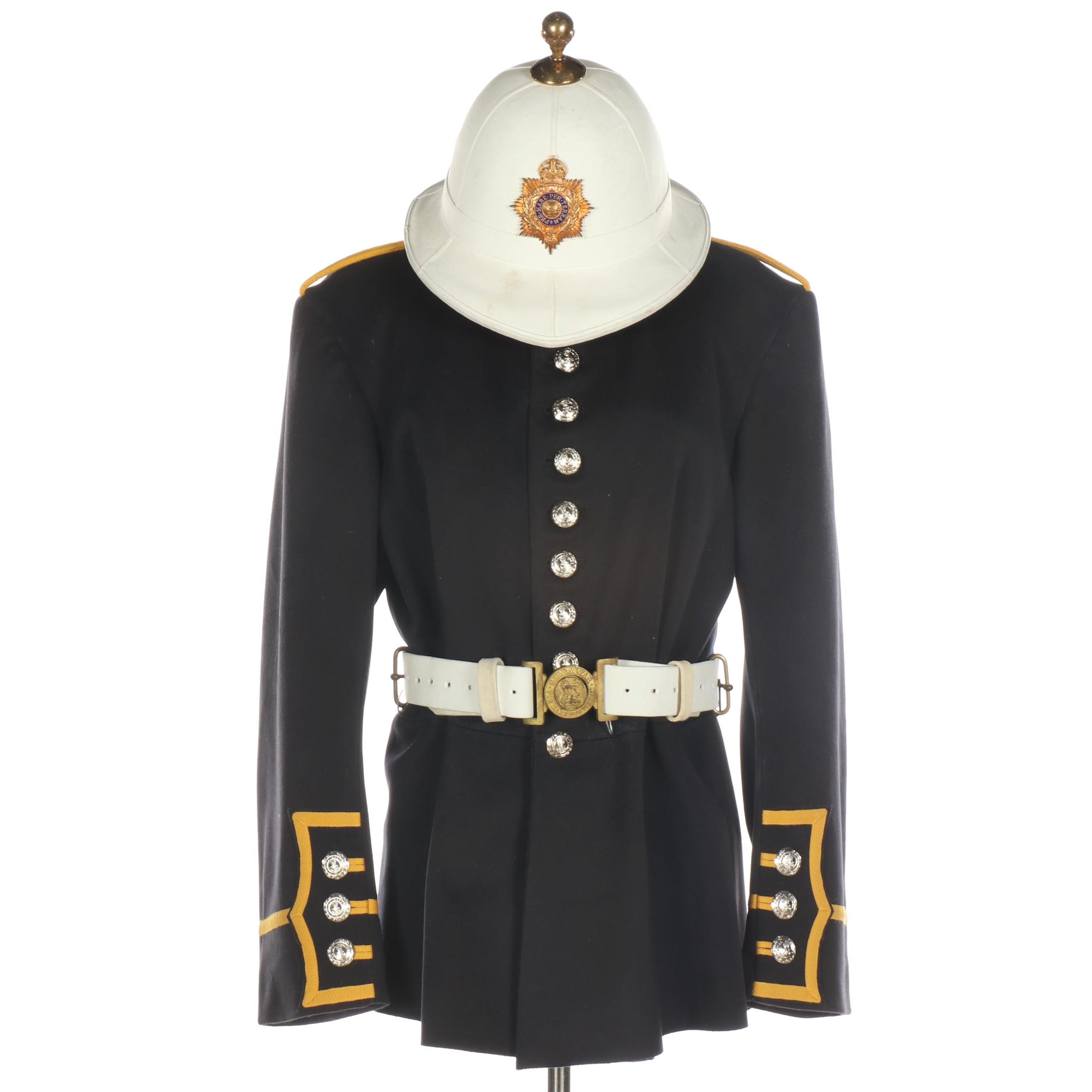 The Corps of Royal Marines No 1 Full Dress Band Uniform Tunic and Helmet