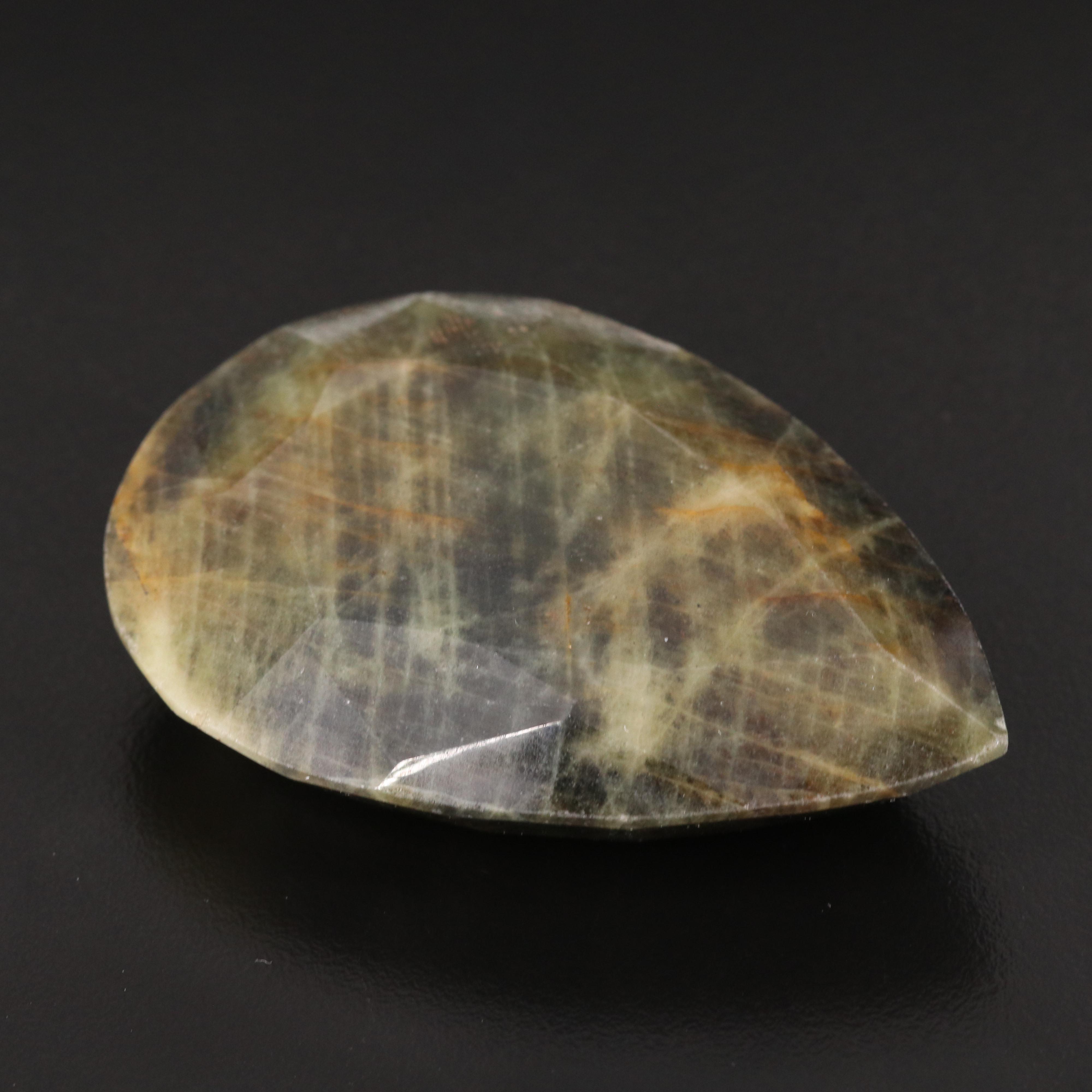 Pear Faceted Corundum Gemstone