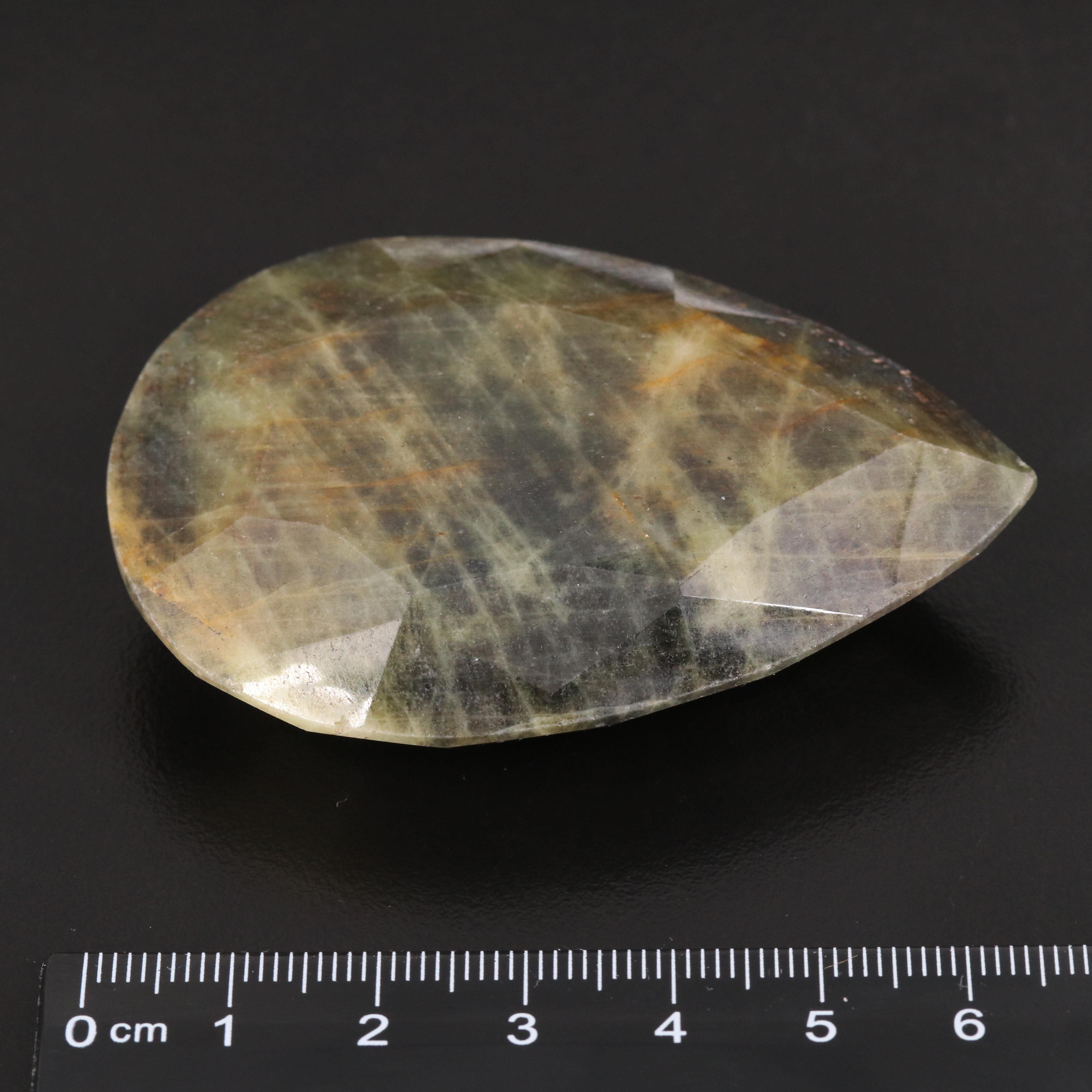Pear Faceted Corundum Gemstone