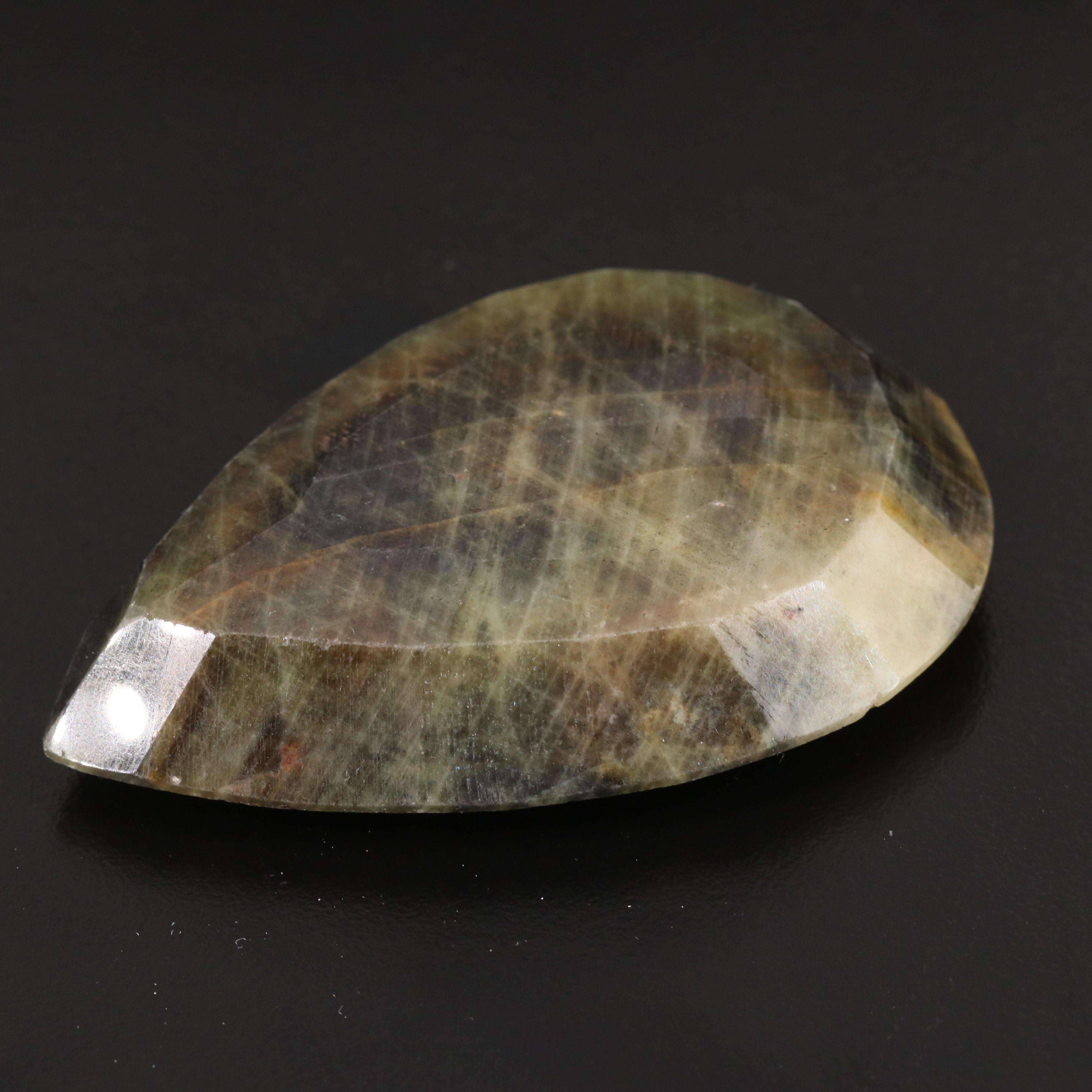 Pear Faceted Corundum Gemstone