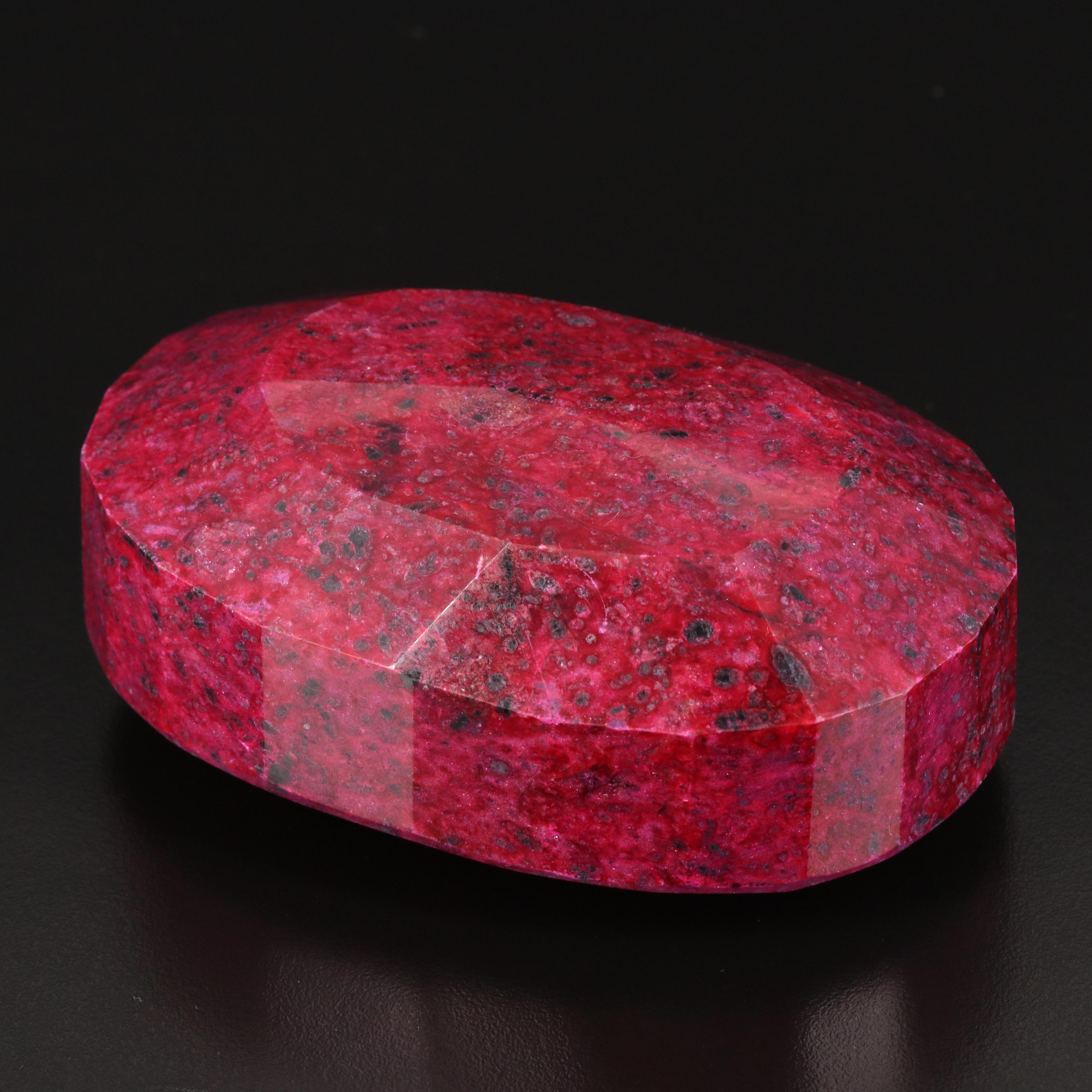 Oval Faceted Corundum Gemstone