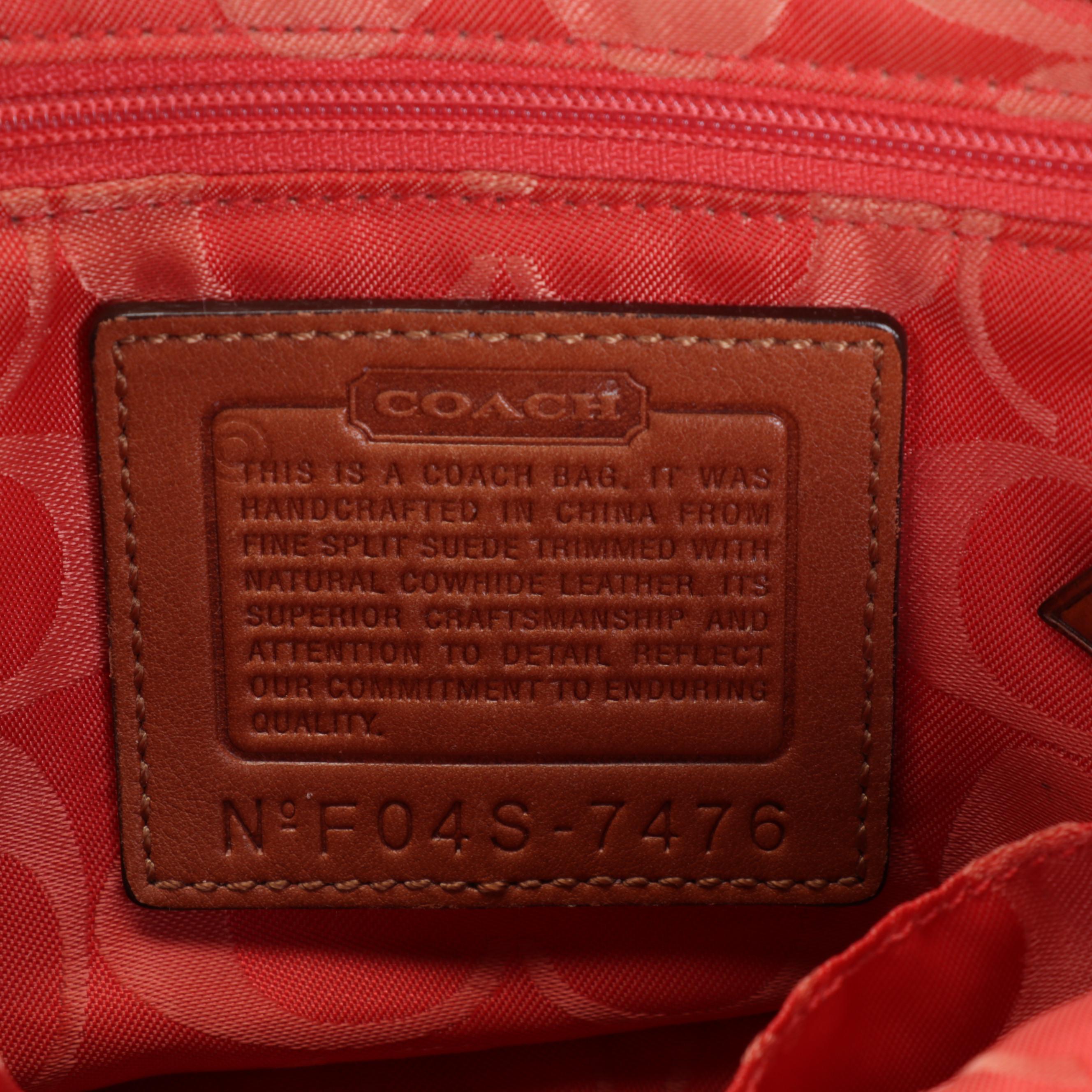 Coach Hampton Suede Shoulder Bag and Flap Front Crossbody Bag in Tan Leather