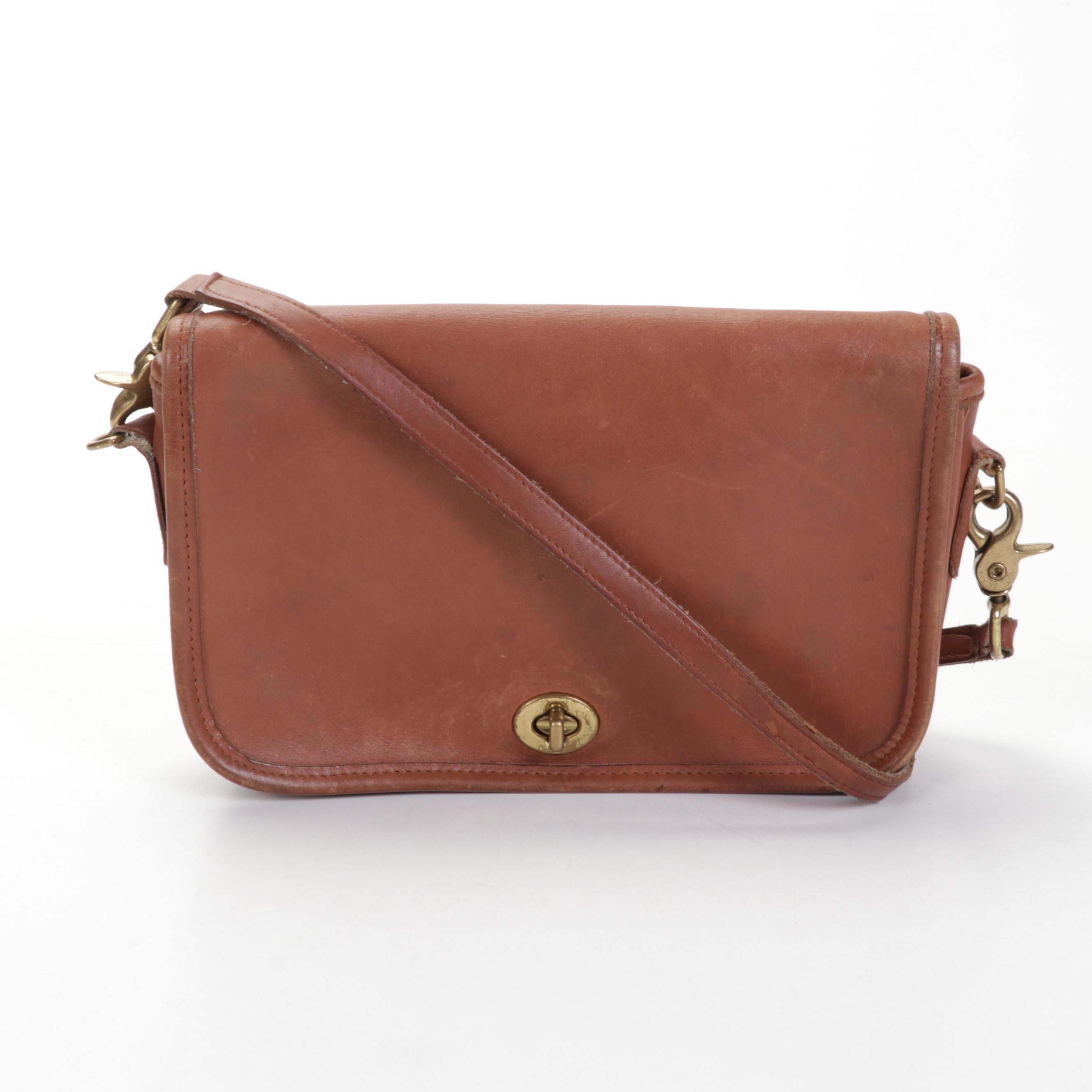 Coach Hampton Suede Shoulder Bag and Flap Front Crossbody Bag in Tan Leather