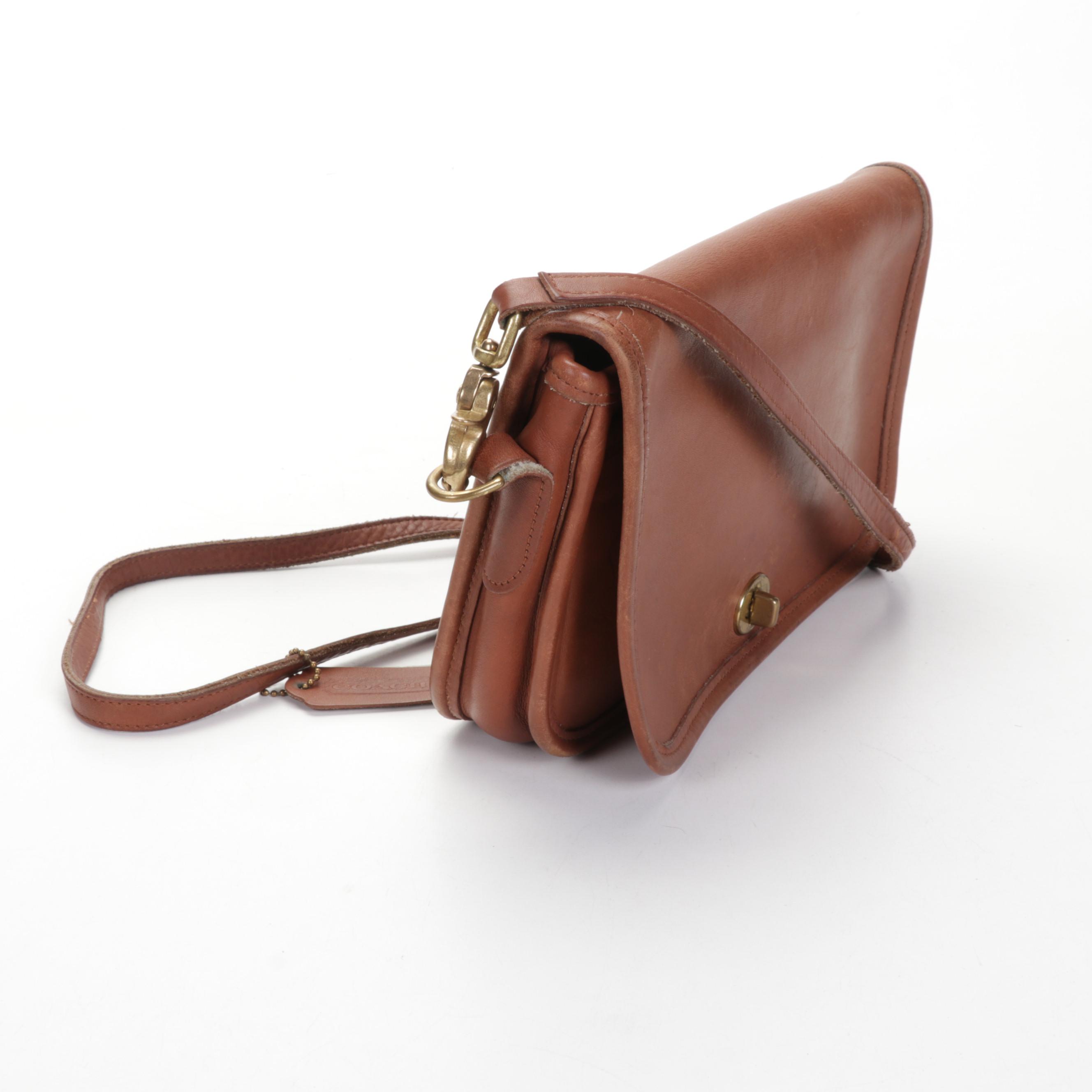 Coach Hampton Suede Shoulder Bag and Flap Front Crossbody Bag in Tan Leather