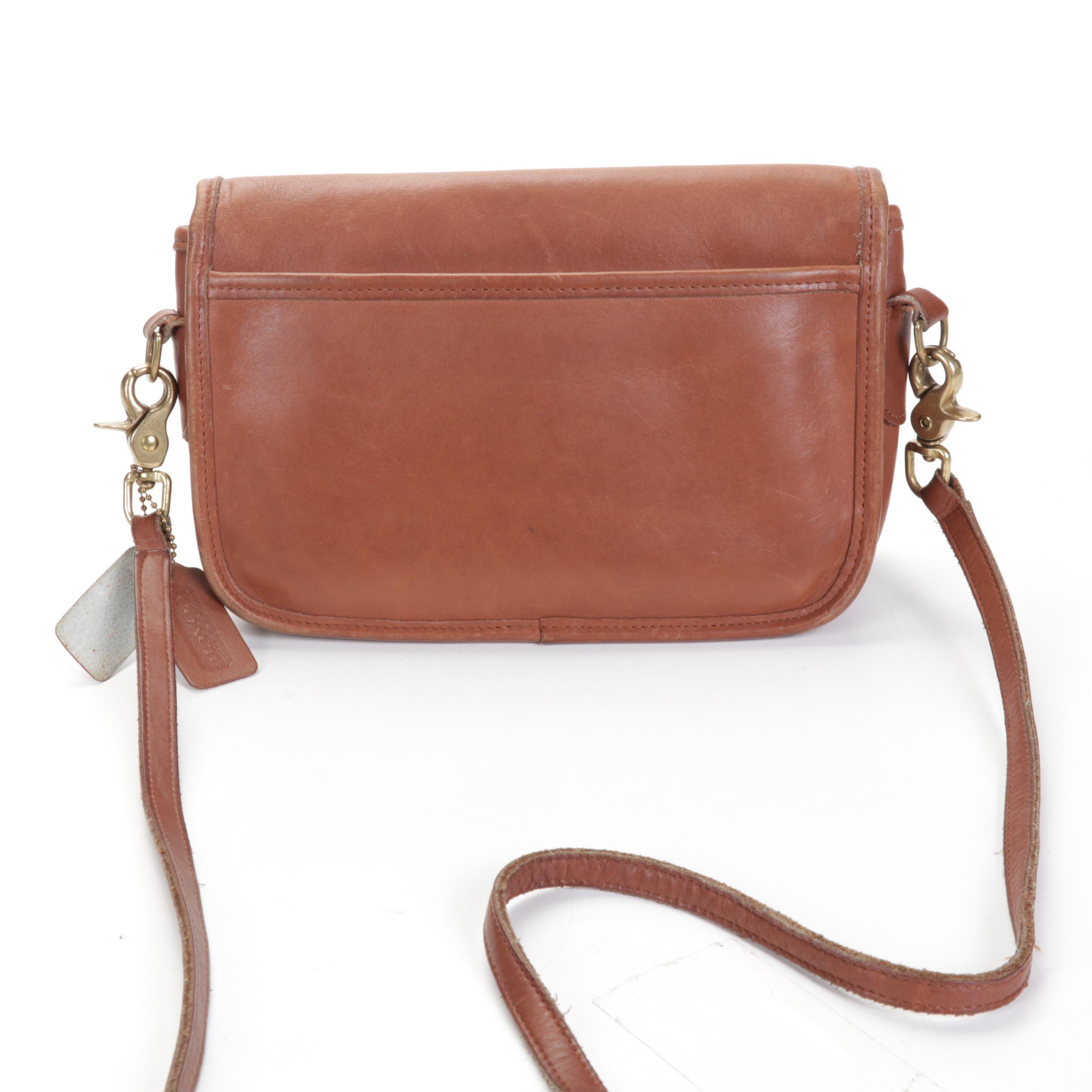 Coach Hampton Suede Shoulder Bag and Flap Front Crossbody Bag in Tan Leather