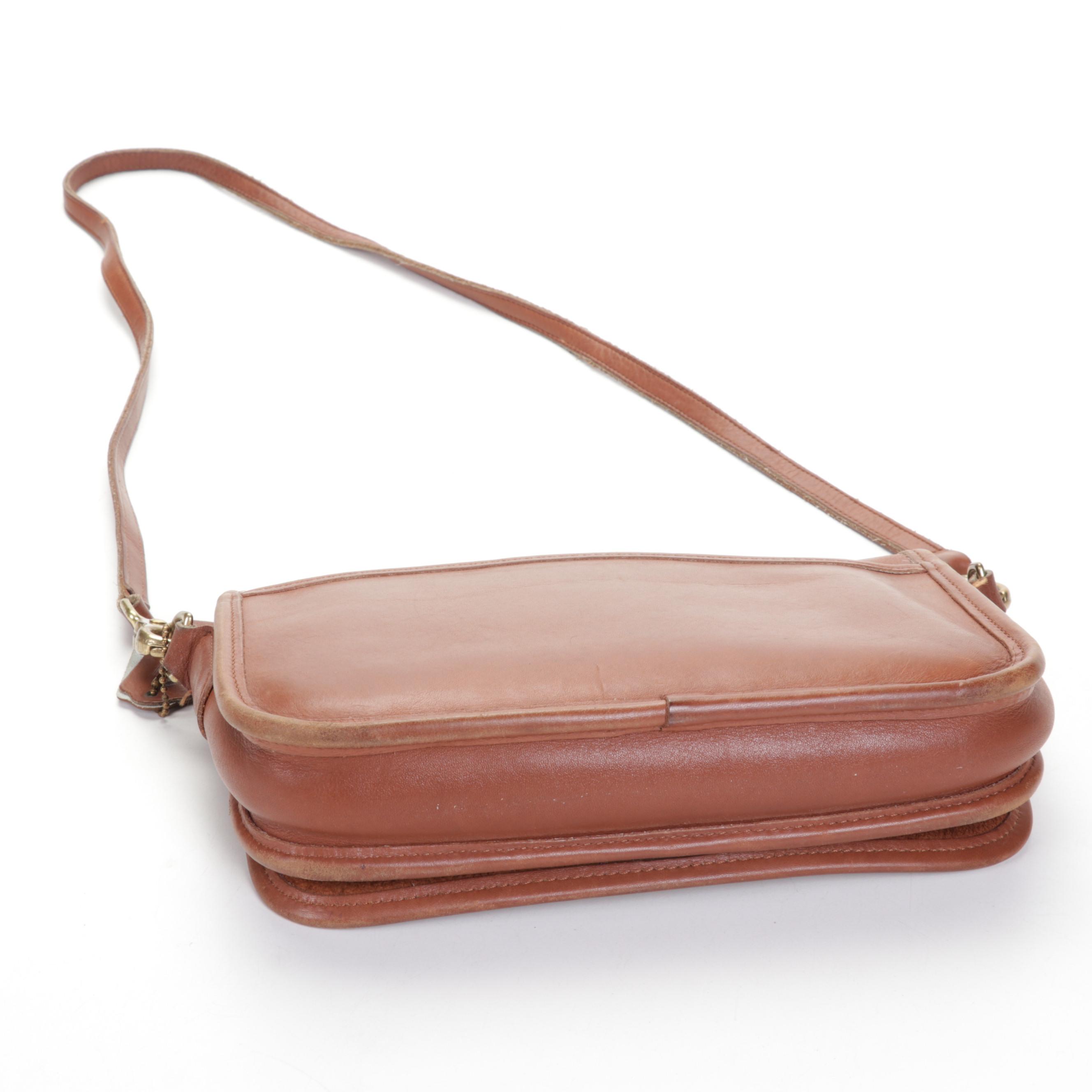 Coach Hampton Suede Shoulder Bag and Flap Front Crossbody Bag in Tan Leather