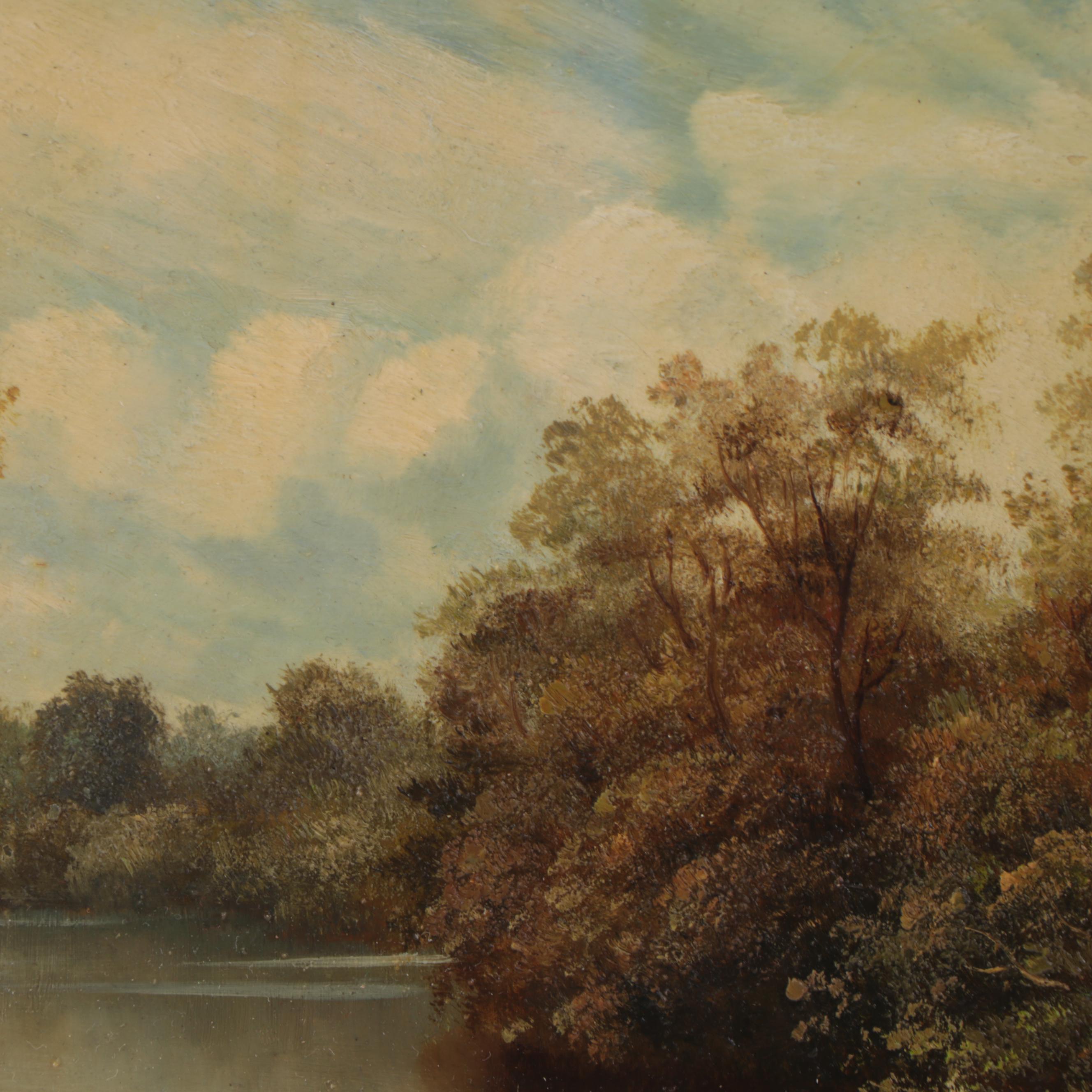 Landscape Oil Painting of Forest, Mid-20th Century