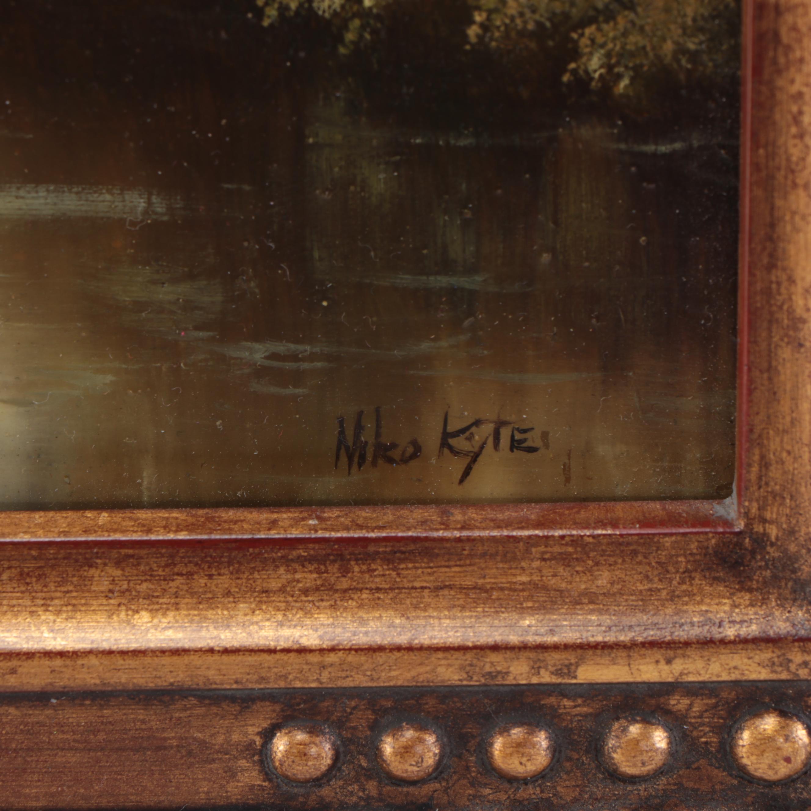 Landscape Oil Painting of Forest, Mid-20th Century