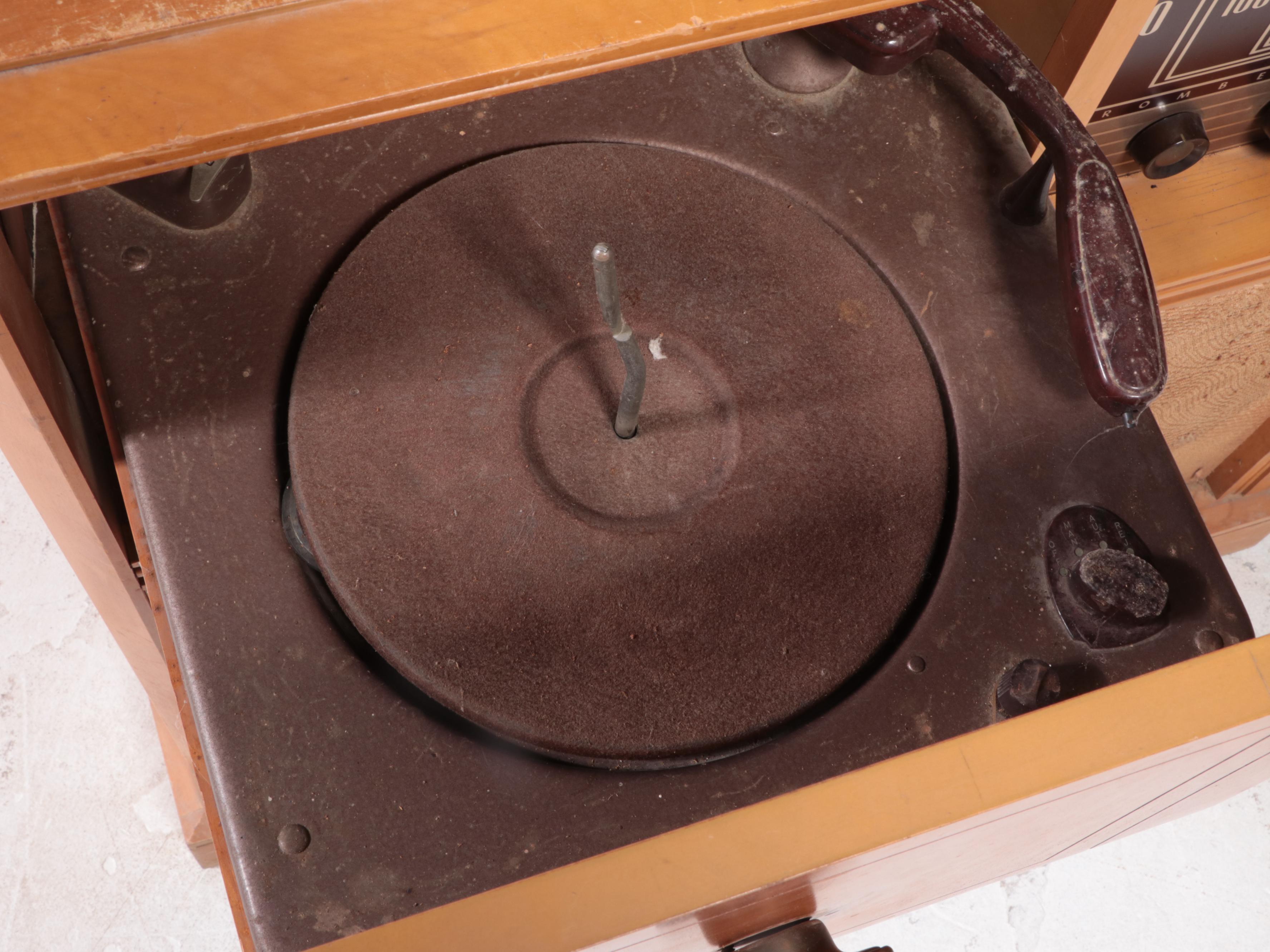 Stromberg-Carlson Wooden Radio and Turntable Cabinet, Mid-20th Century