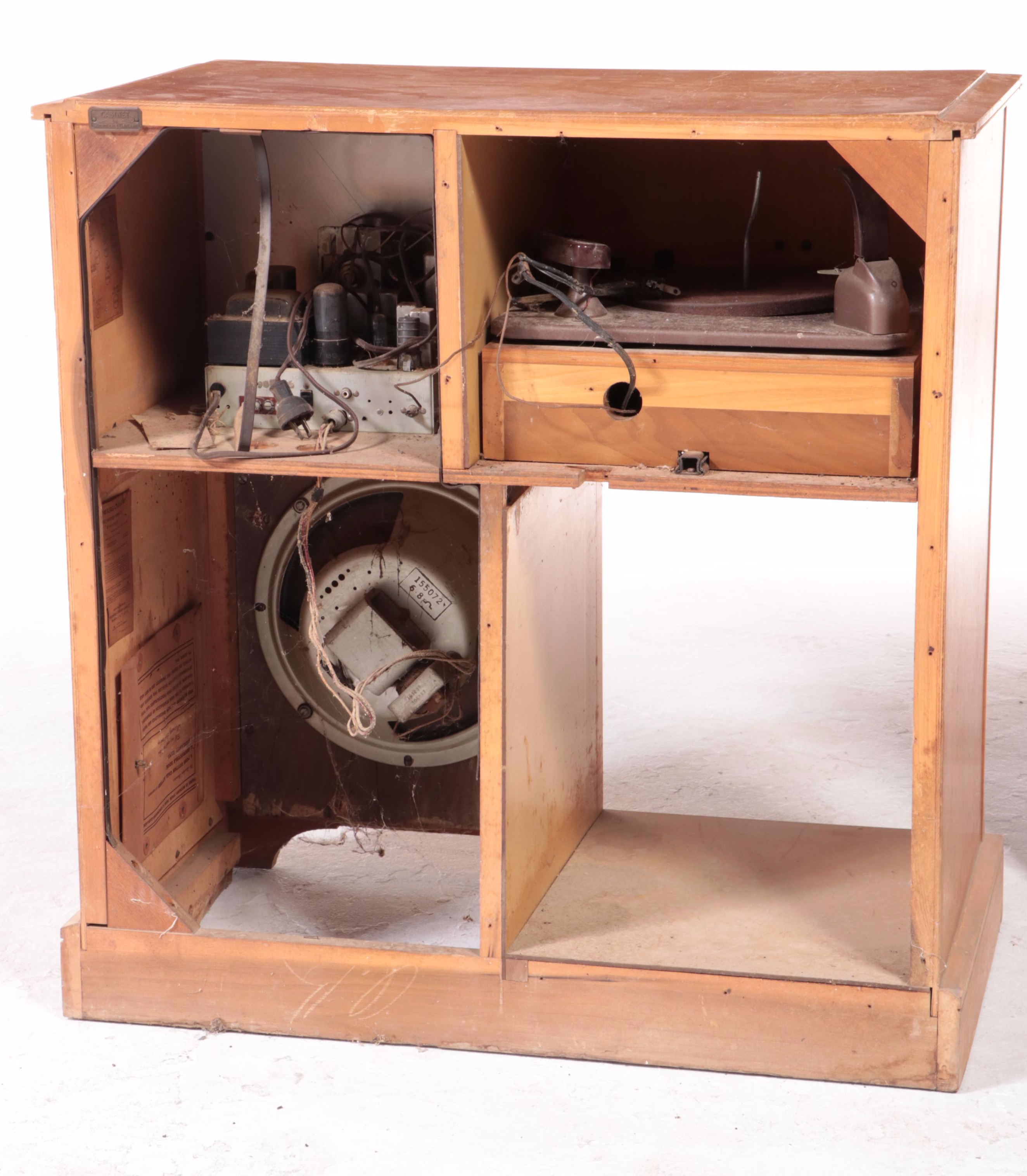 Stromberg-Carlson Wooden Radio and Turntable Cabinet, Mid-20th Century