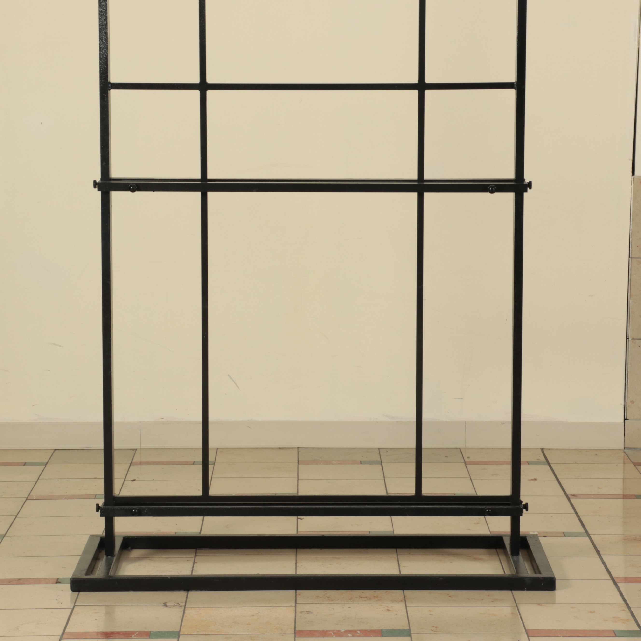 Pair of Textured Black Finish Display Structure with Adjustble Rungs