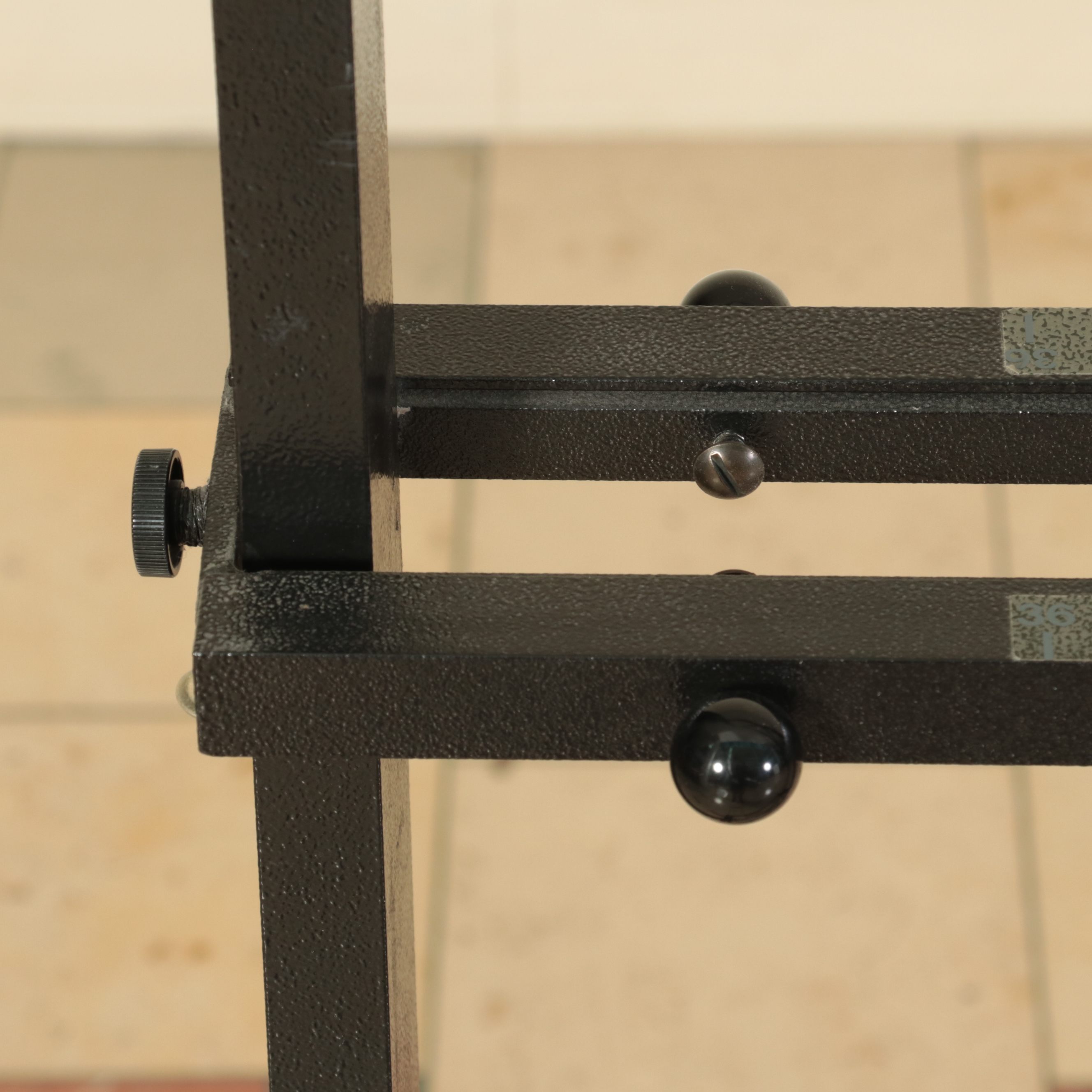 Pair of Textured Black Finish Display Structure with Adjustble Rungs