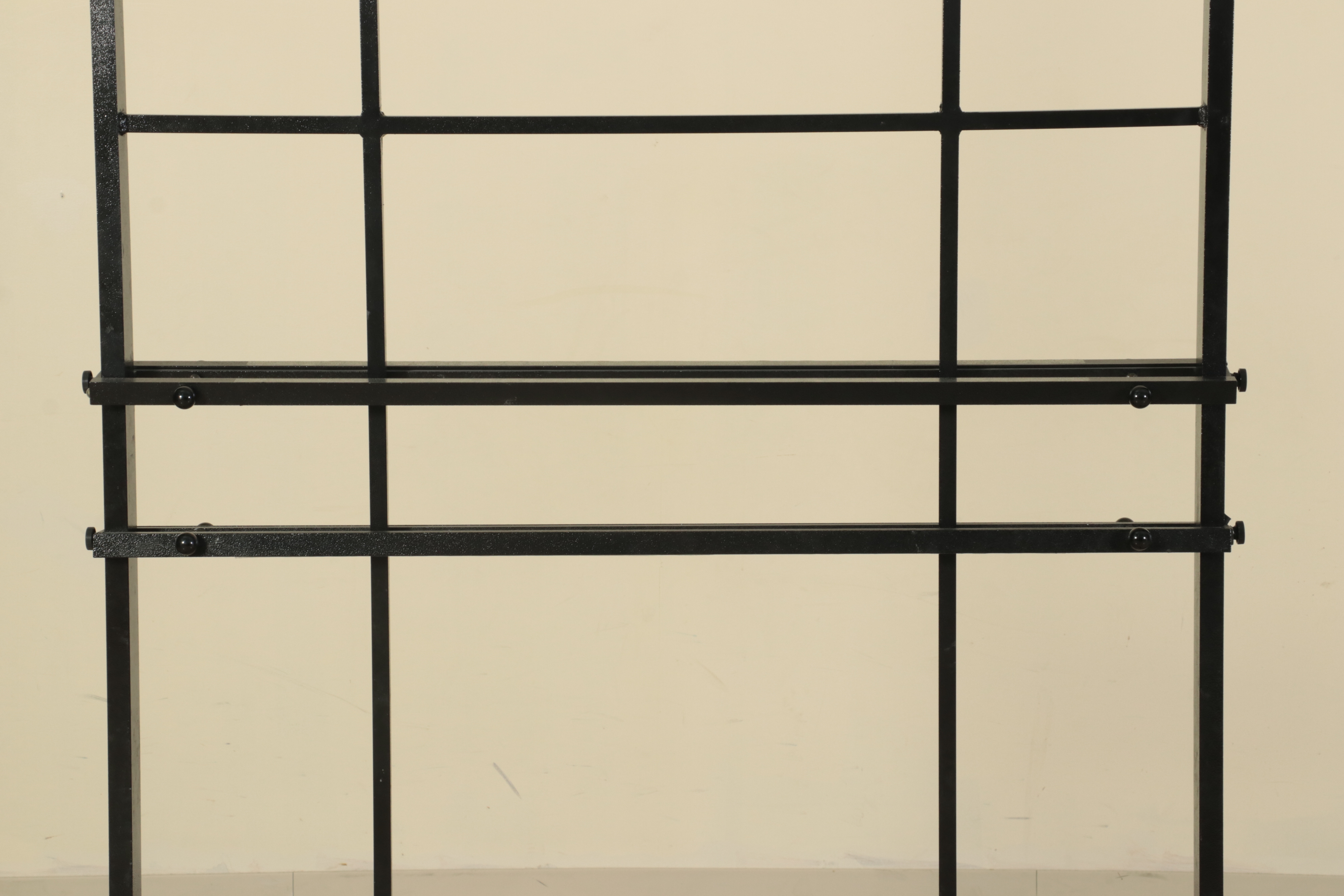 Pair of Textured Black Finish Display Structure with Adjustble Rungs