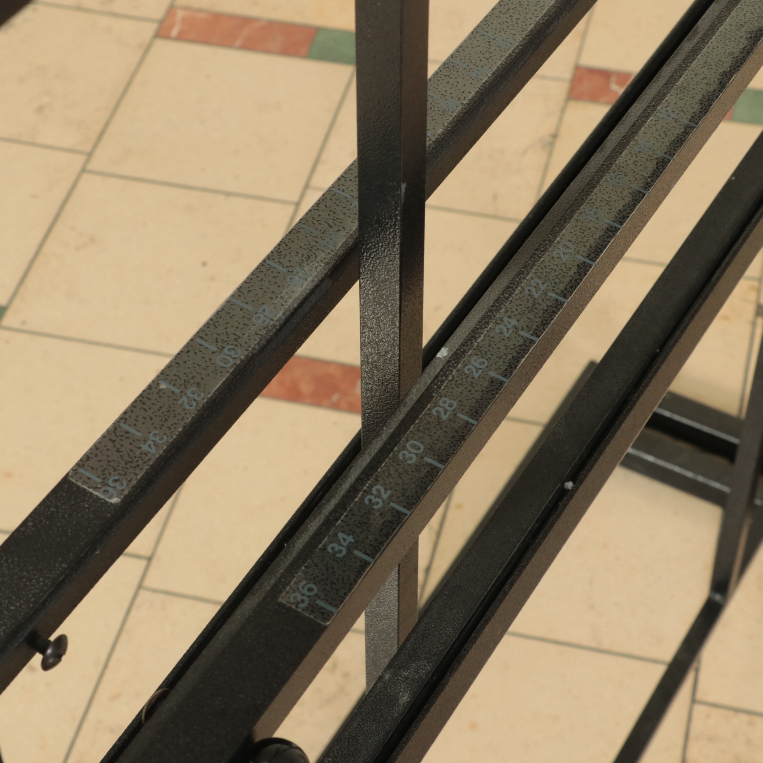 Pair of Textured Black Finish Display Structure with Adjustble Rungs