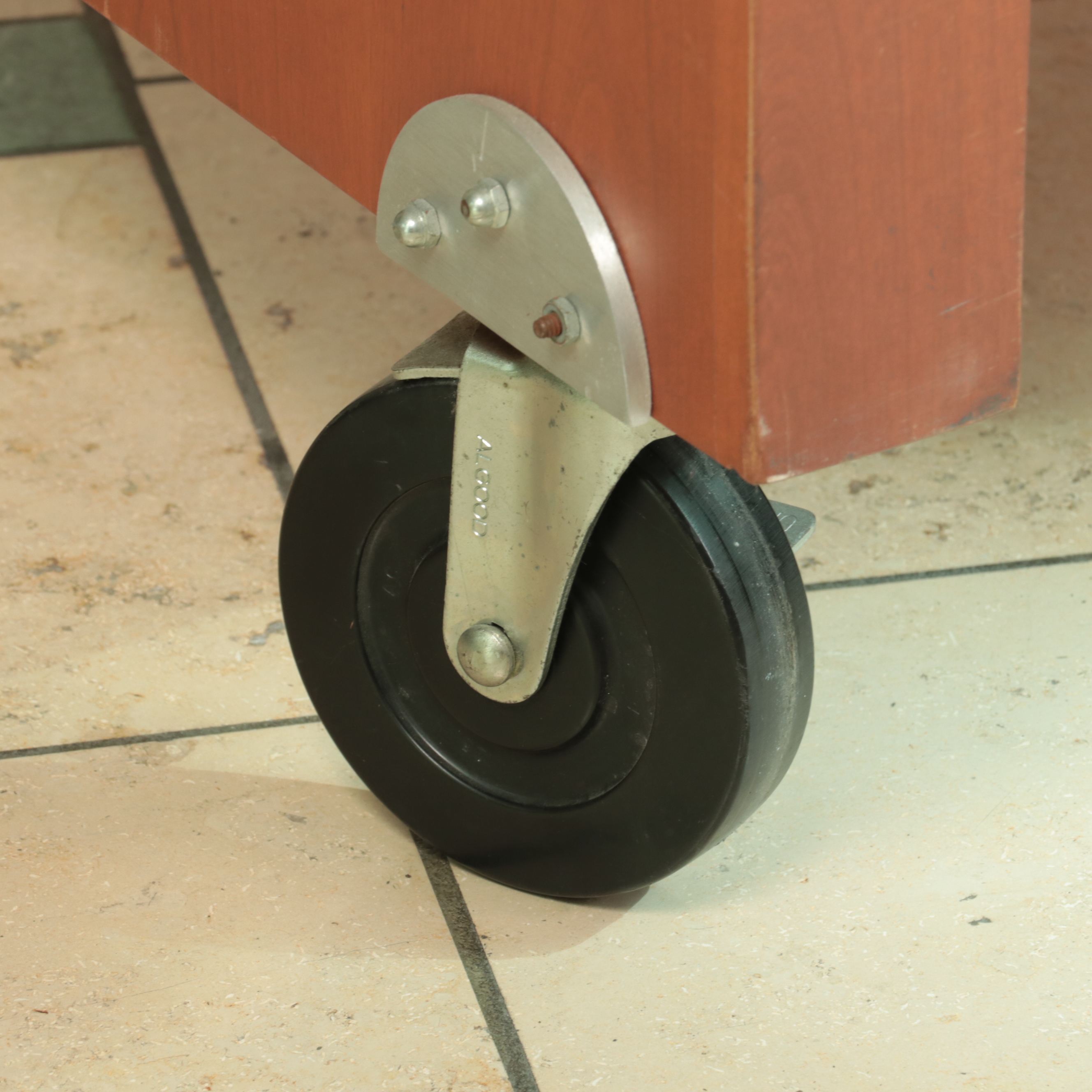 Laminated and Painted Wood Display Tables and Shelves on Wheels