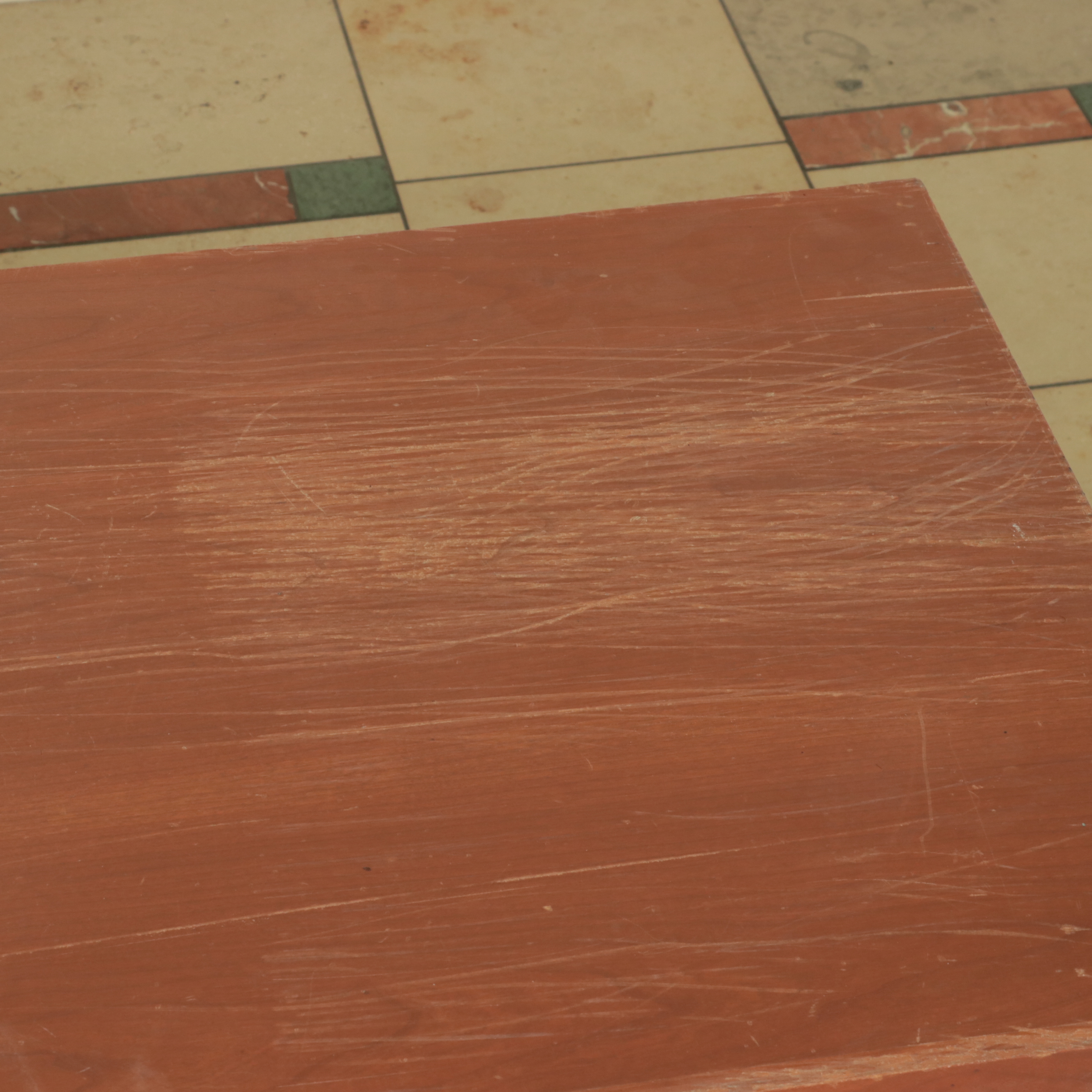 Laminated and Painted Wood Display Tables and Shelves on Wheels