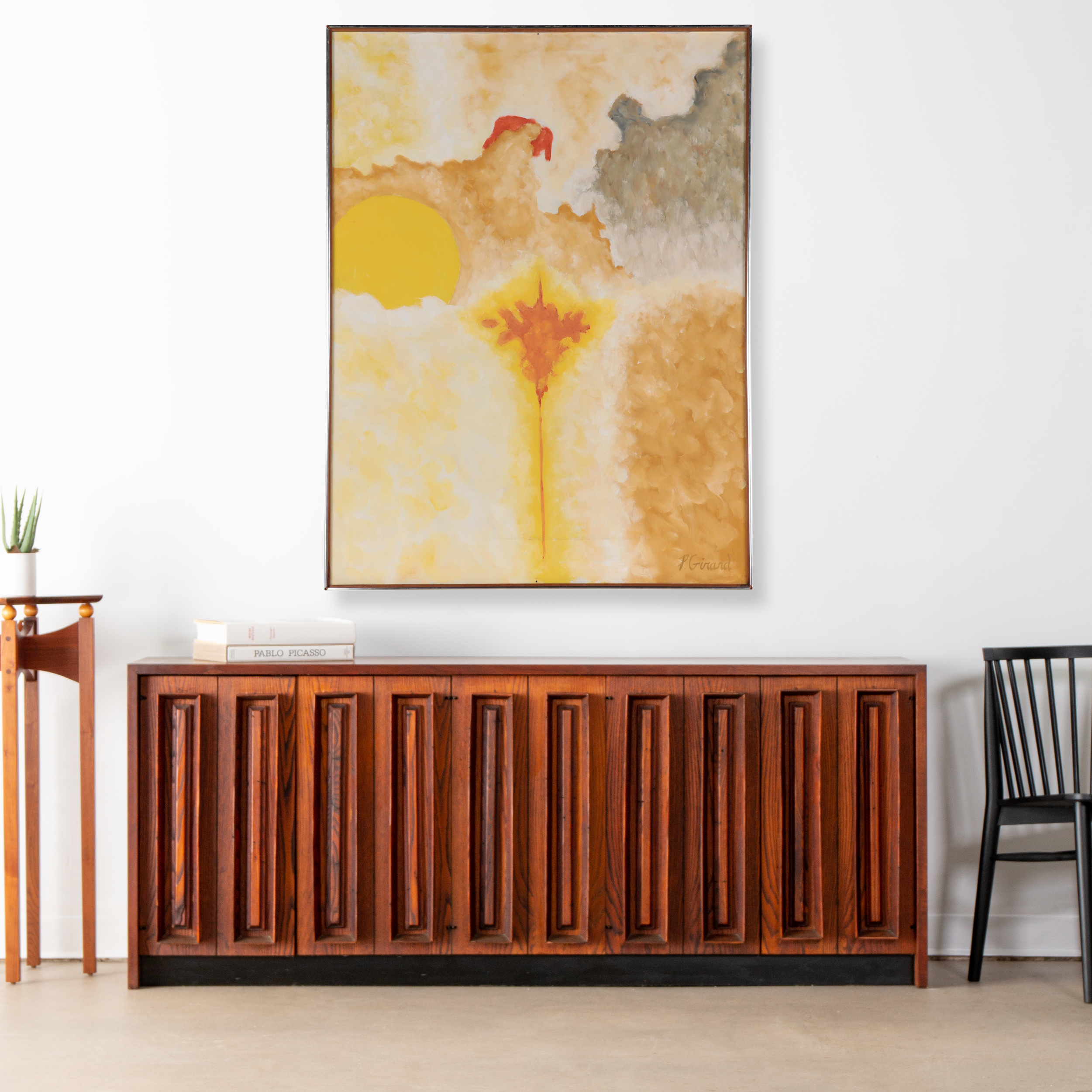 P. Girard Abstract Oil Painting "Phenomenon," Mid-20th Century