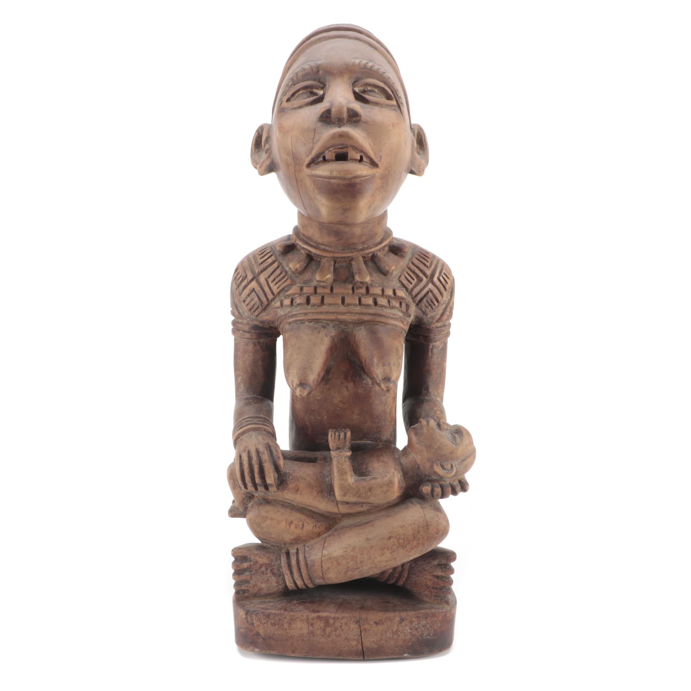 Yombe Wood Maternity Figure, Central Africa