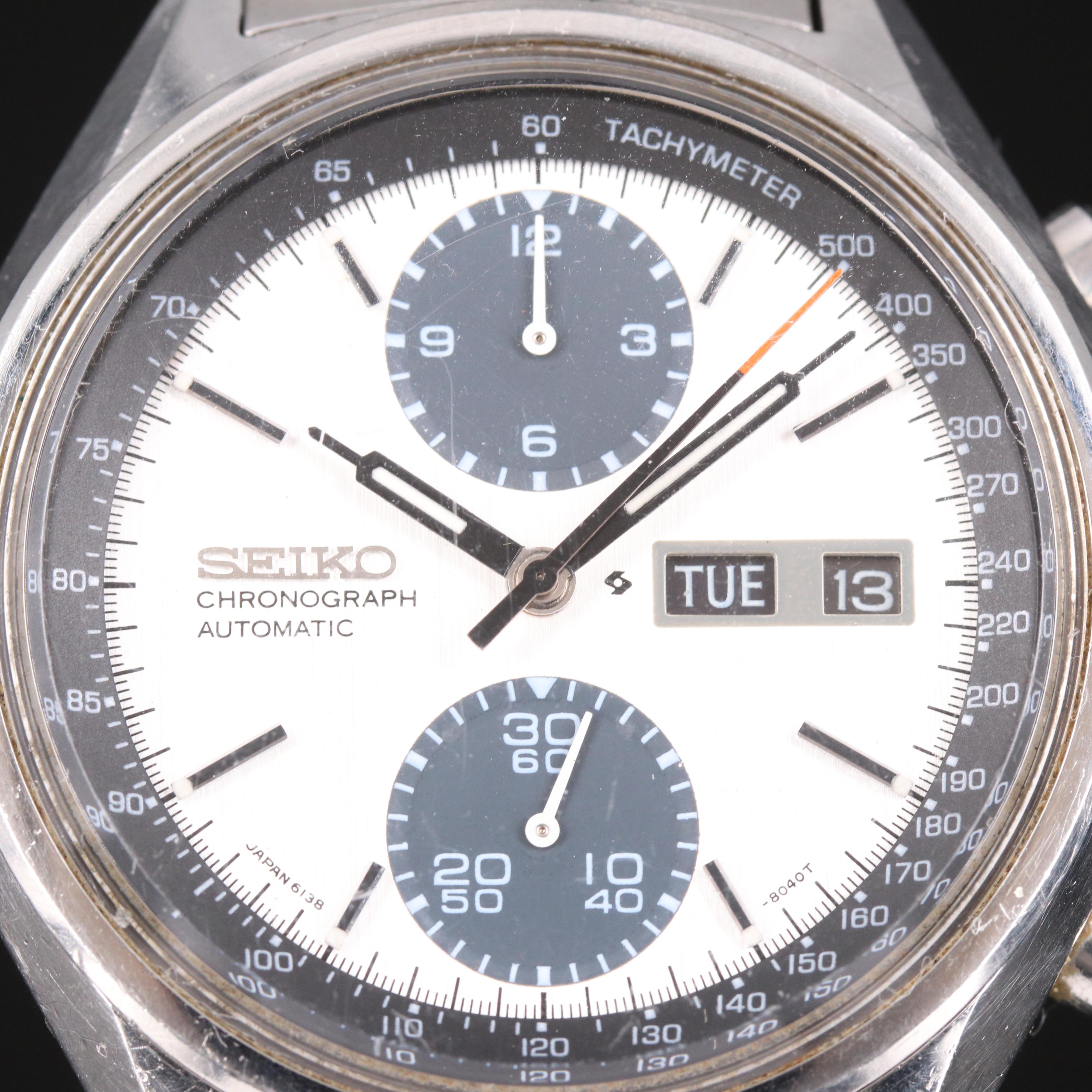 Vintage Seiko Panda Chronograph Watch