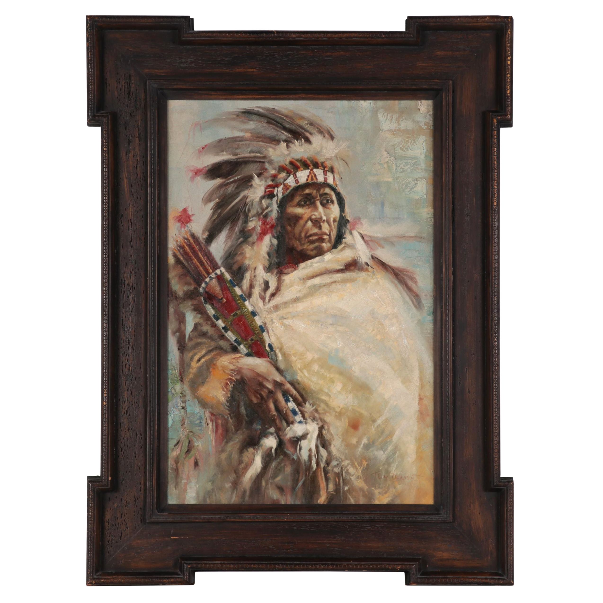 Troy Denton Portrait Copy Oil Painting of a Native American Man