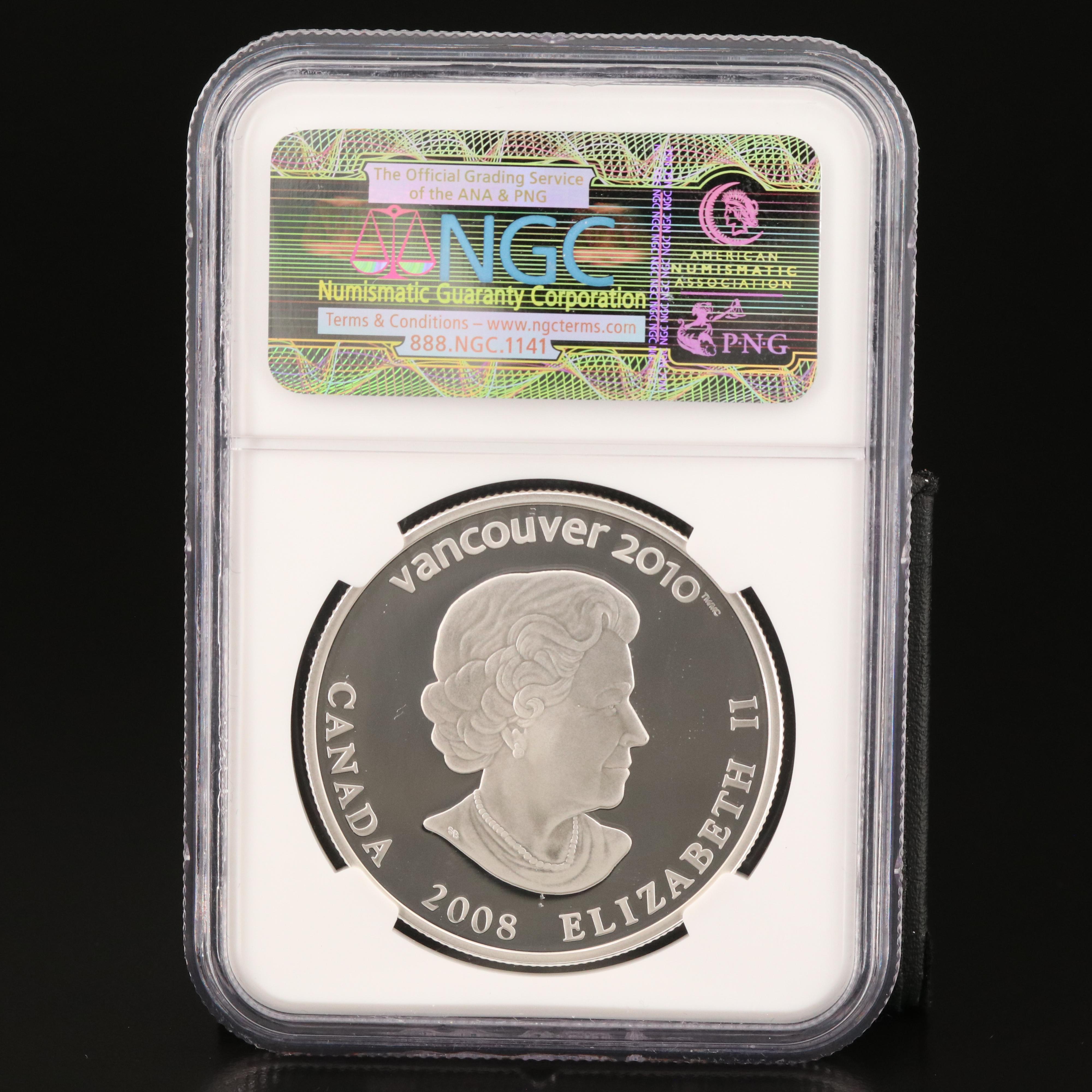NGC Graded PF69 2008 $25 Canadian Olympics Hologram Silver Coin
