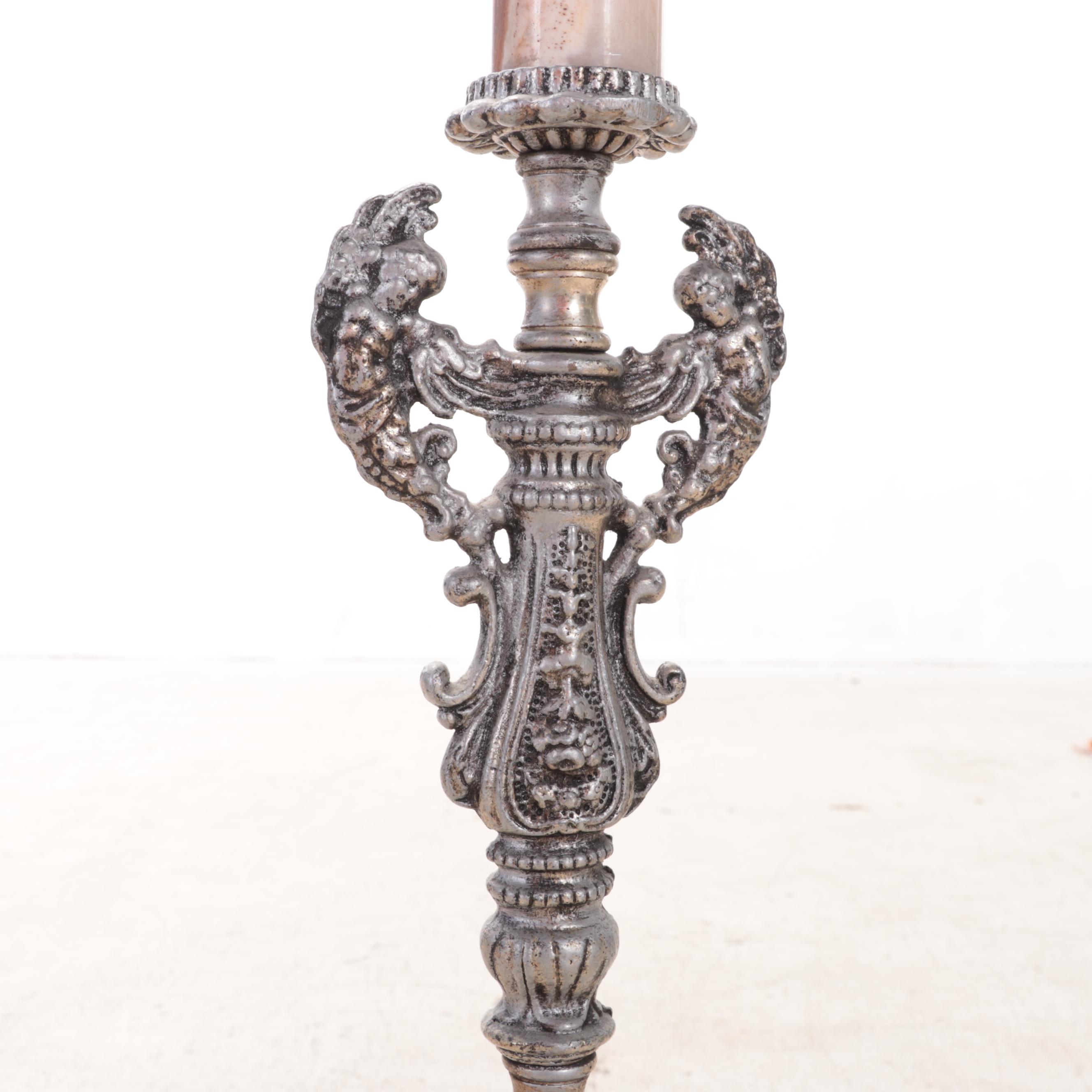 Victorian Style Cast Metal Faux Candelabra Floor Lamp, Early 20th Century