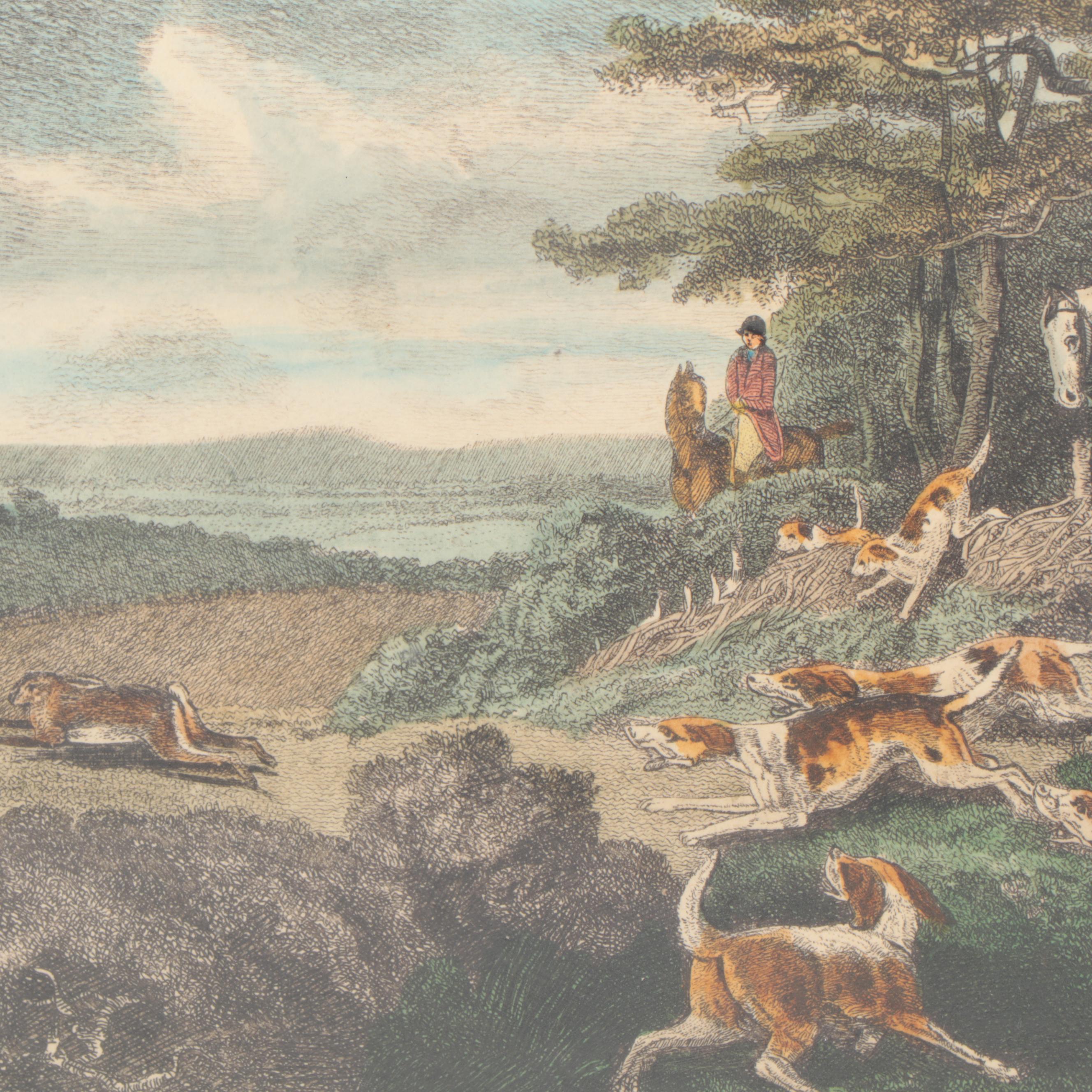 Hand-Colored Engravings After Samuel Howitt from Hare Hunting Series