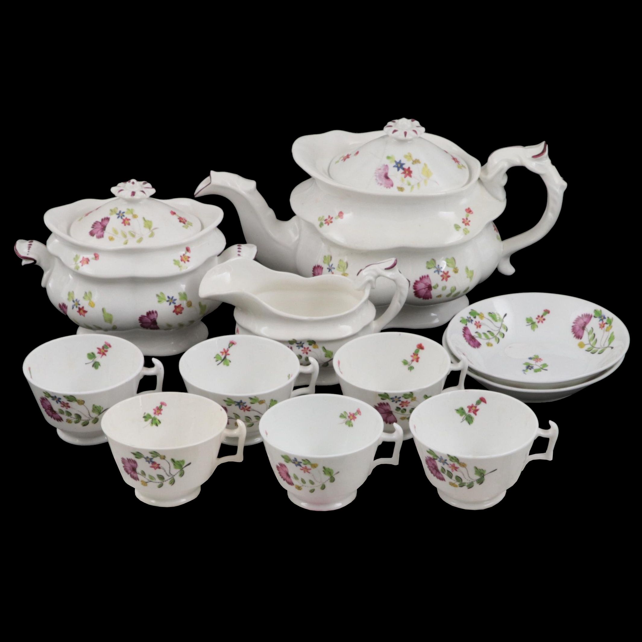 Hand-Painted Porcelain Tea Set