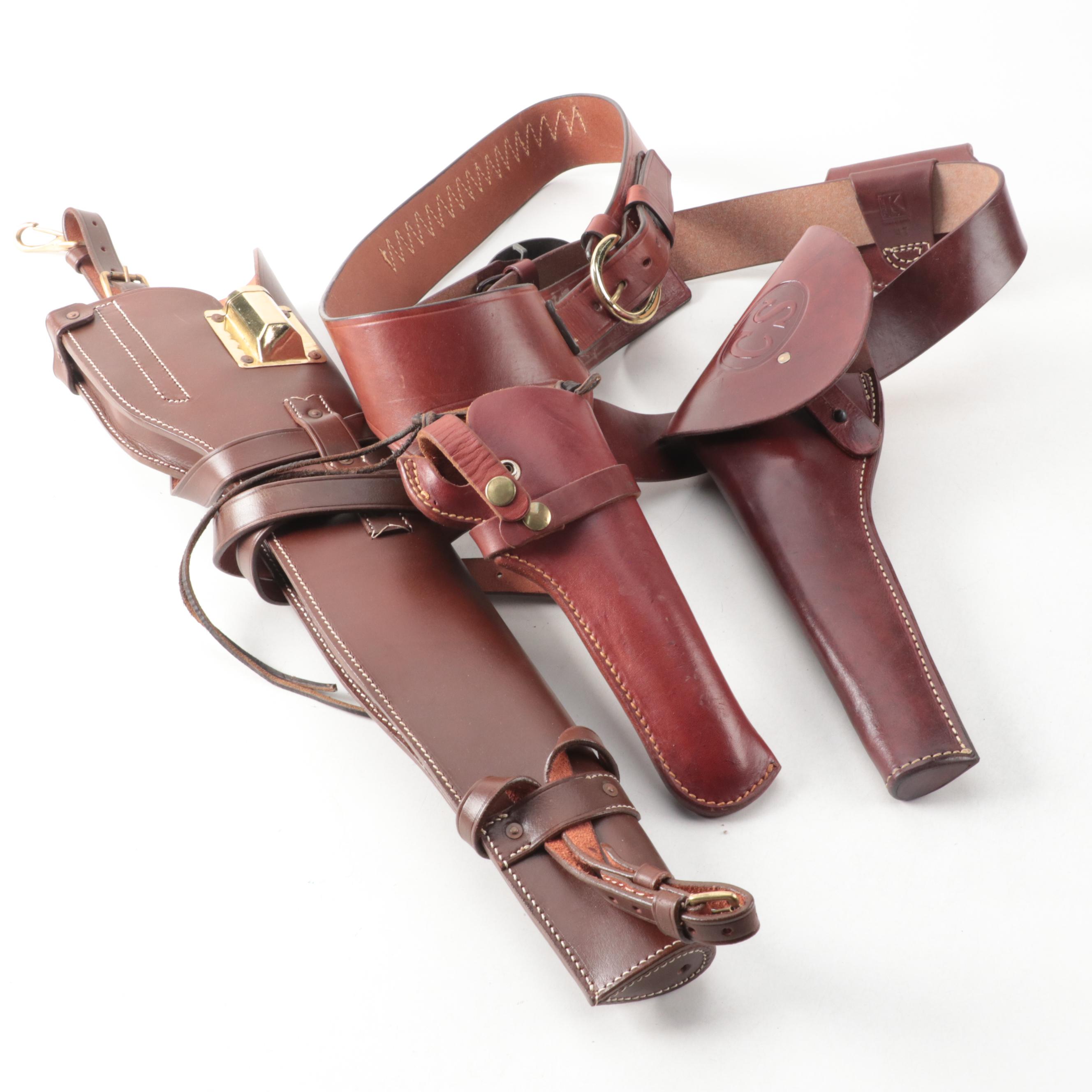 Triple K with Other Leather Gun Holster Belts and Rifle Holster
