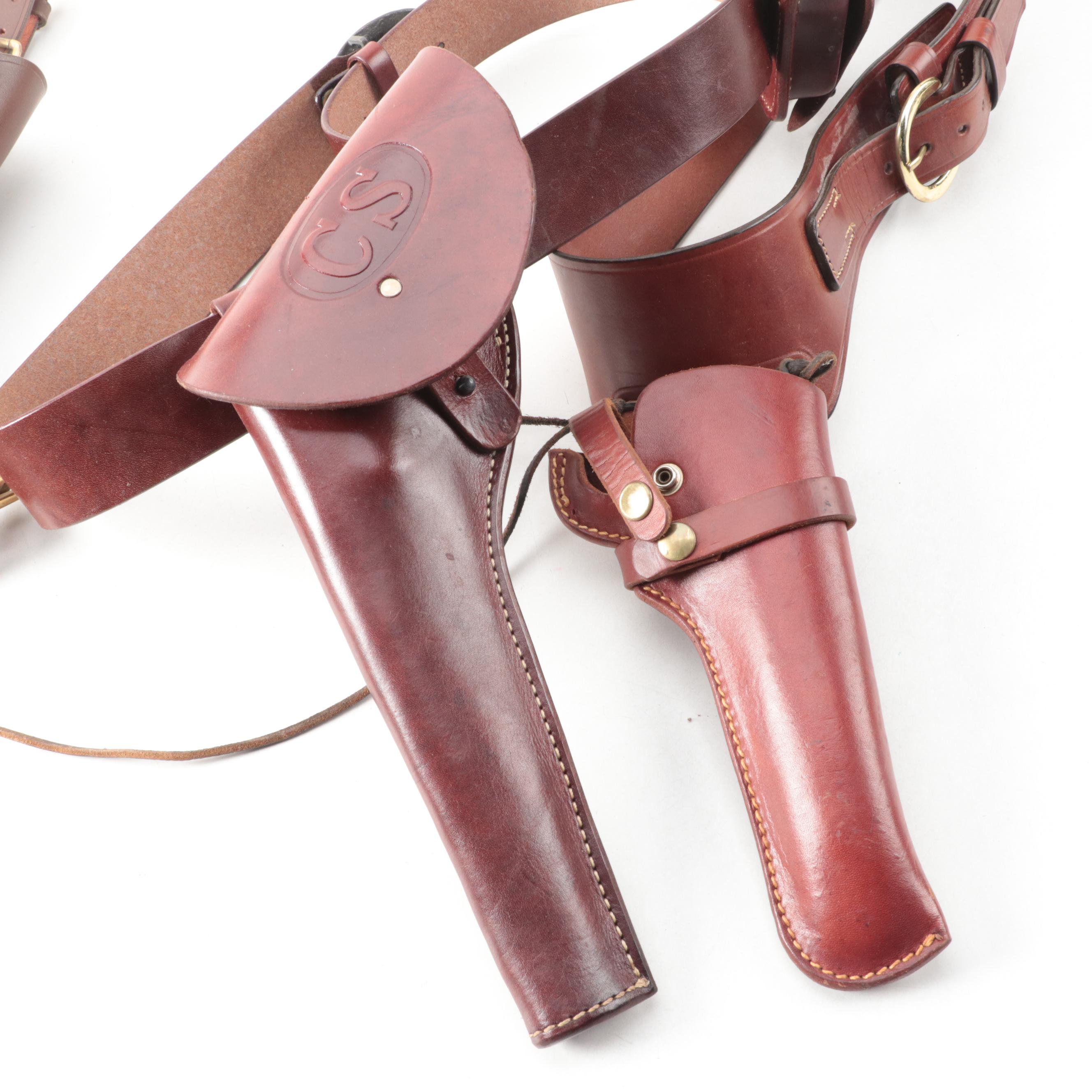 Triple K with Other Leather Gun Holster Belts and Rifle Holster