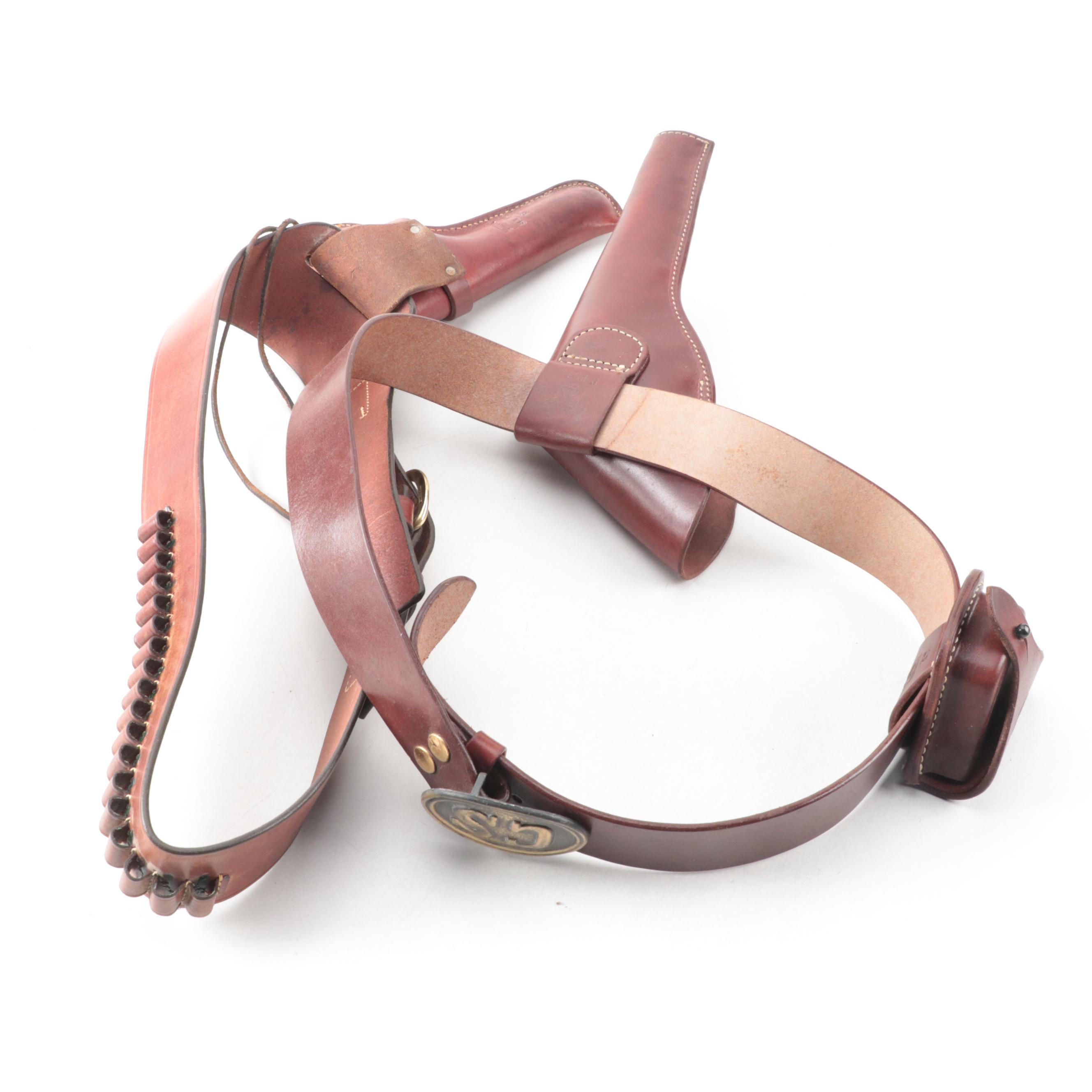 Triple K with Other Leather Gun Holster Belts and Rifle Holster