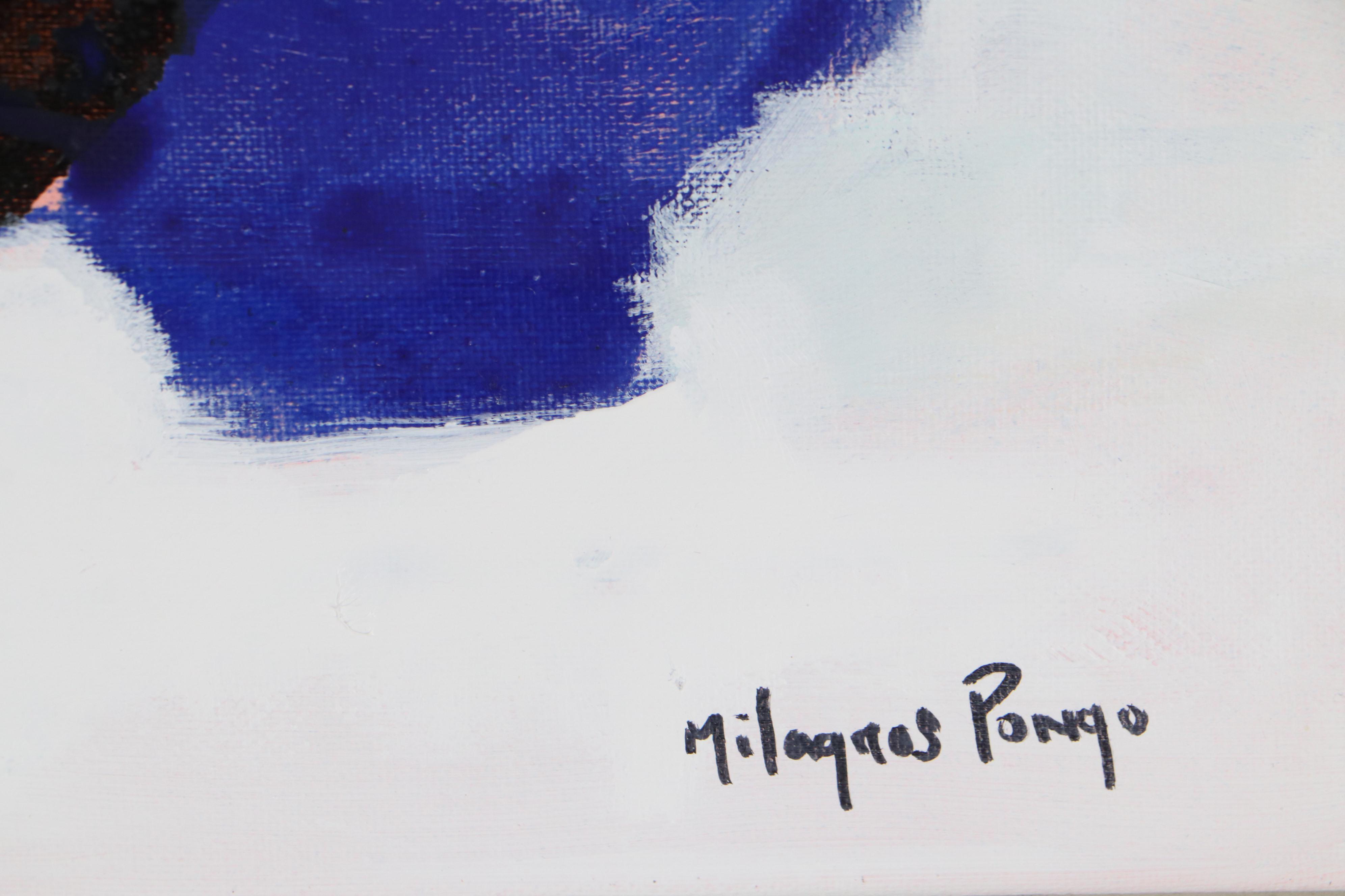 Milagros Pongo Abstract Mixed Media Painting "Torito," 21st Century