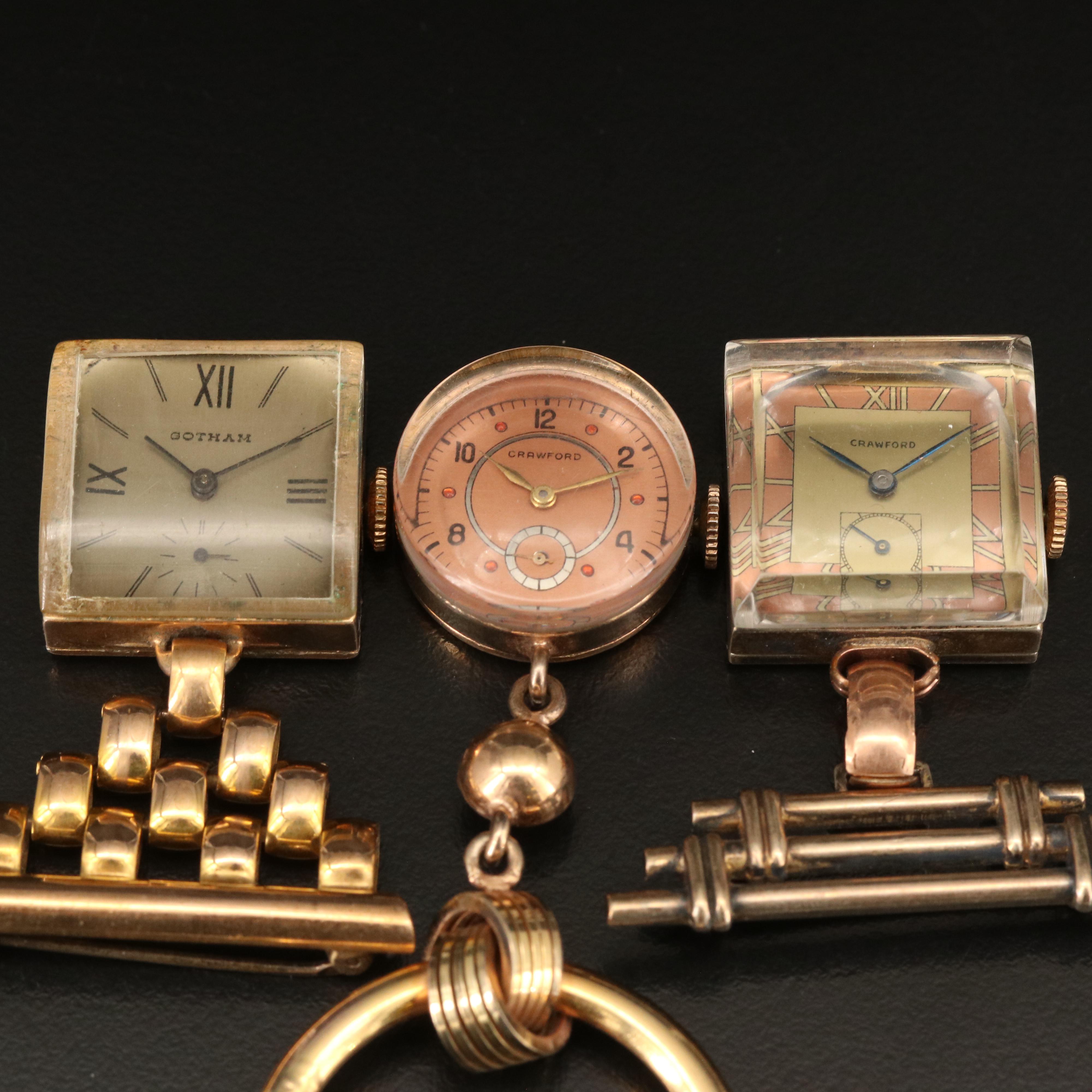 Seven Vintage Watch Pins and Ring