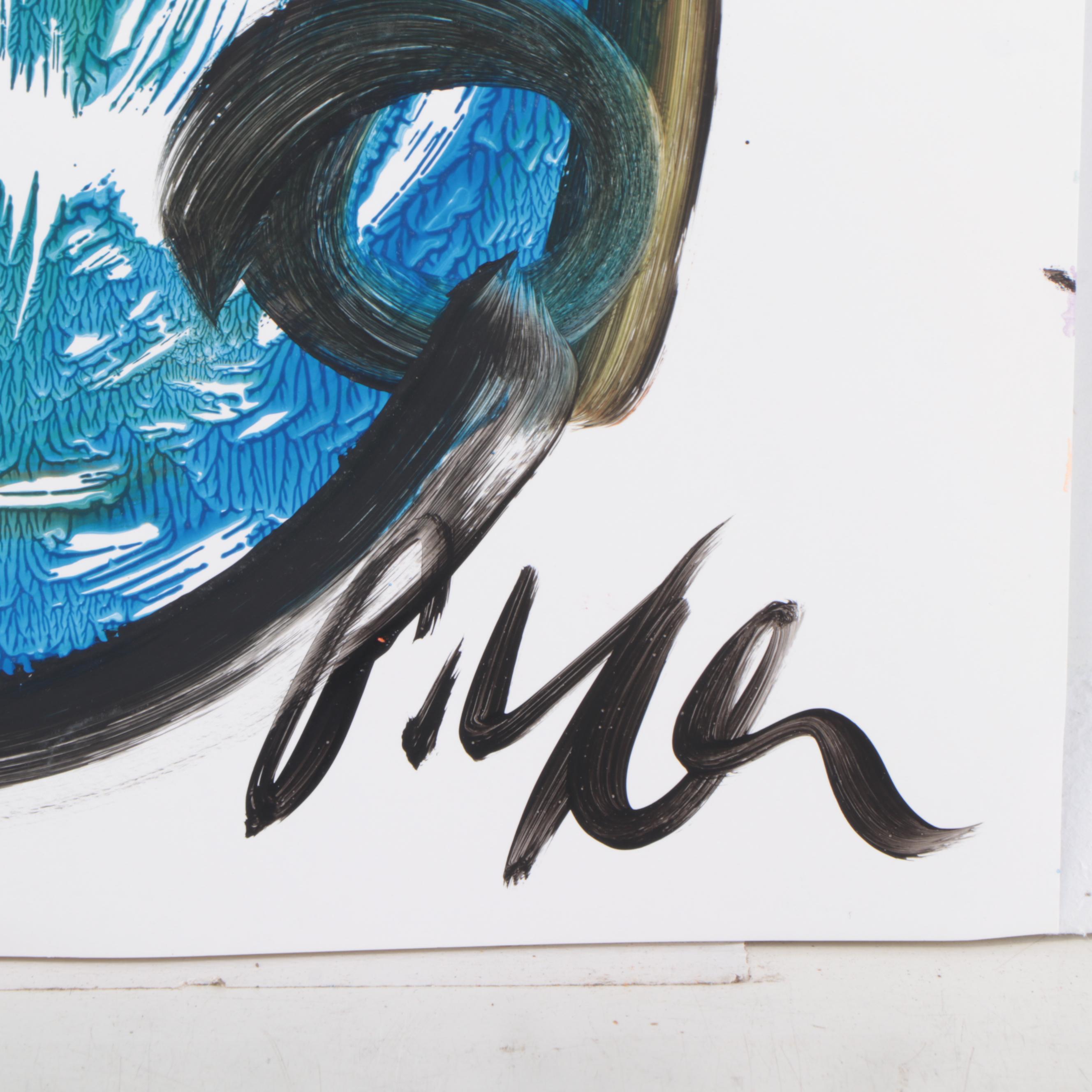 Peter Keil Abstract Portrait Acrylic Painting