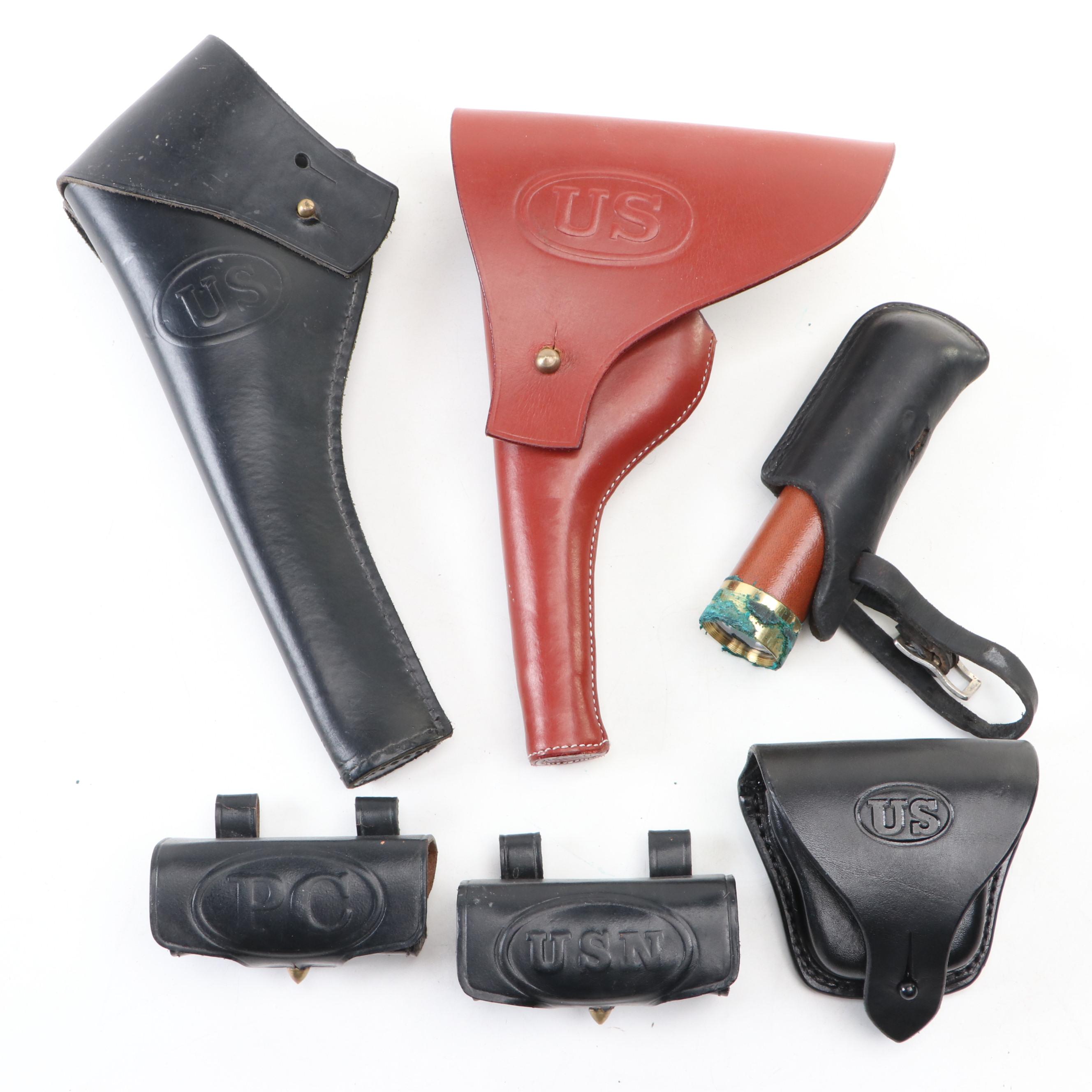 Triple K and Other Leather Reproduction Military Holsters, Ammo Pouches and More