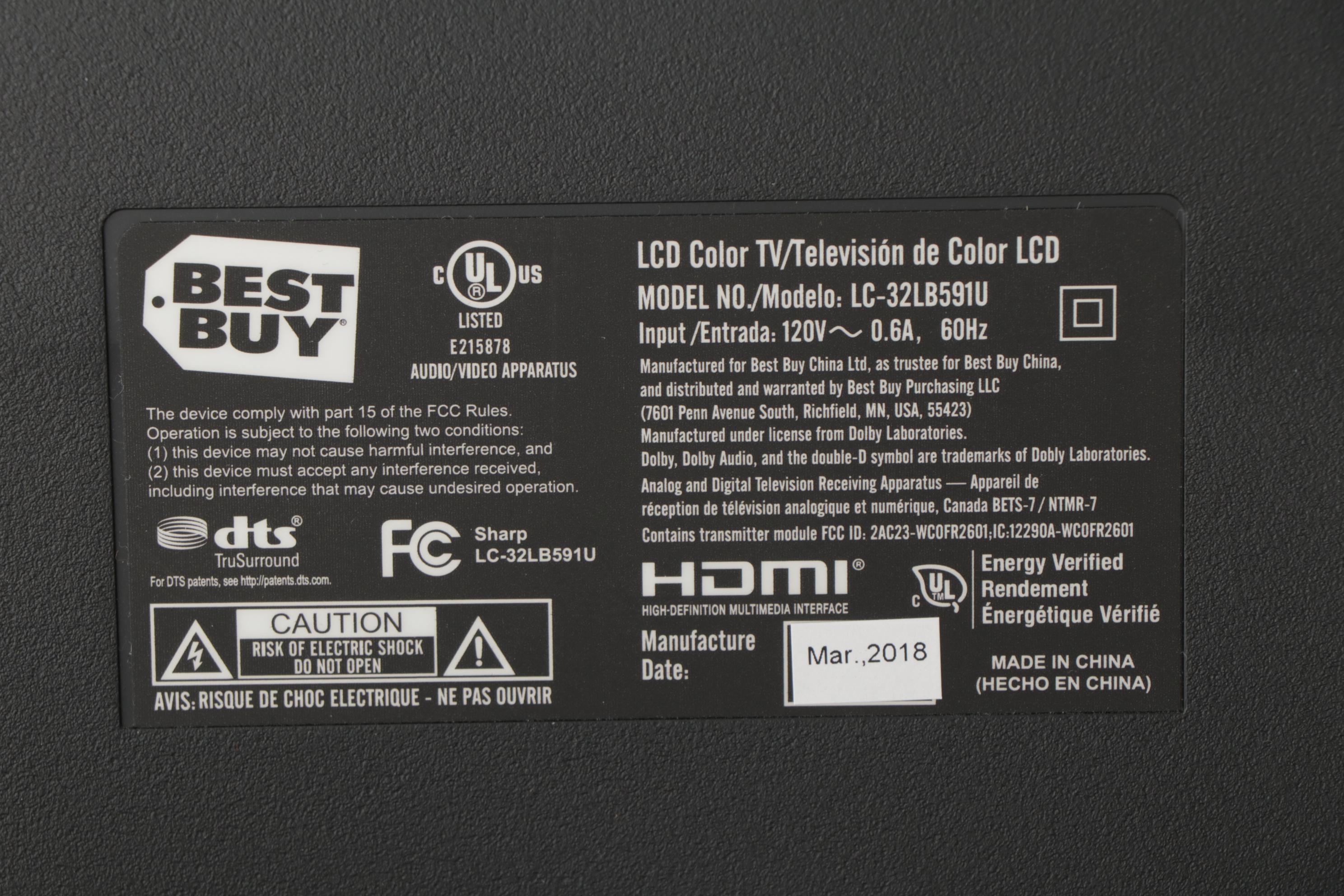 Bush "Universal Collection" TV Stand with Sharp 32" HDMI LCD Television