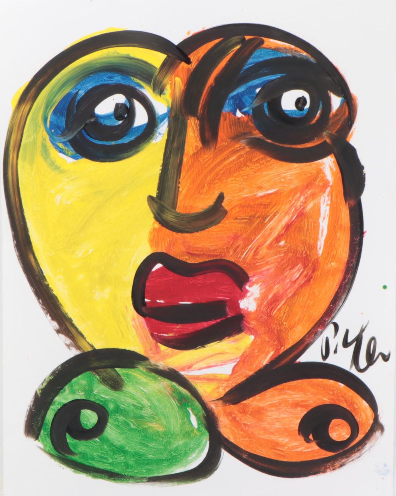 Peter Keil Abstract Portrait Acrylic Painting