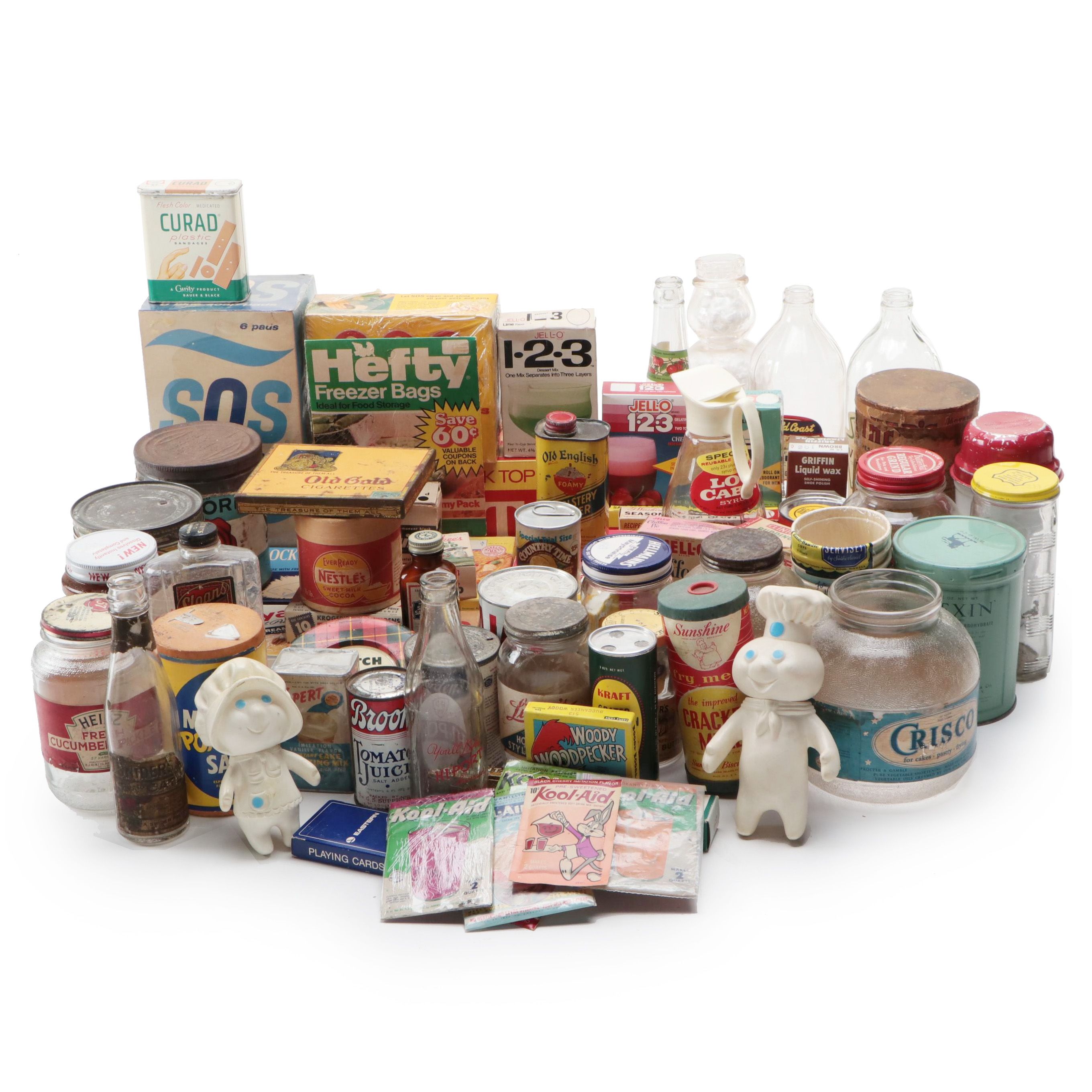 Swanson, Kool-Aid, Jello, Folger's and More Bottles, Tins and Boxes