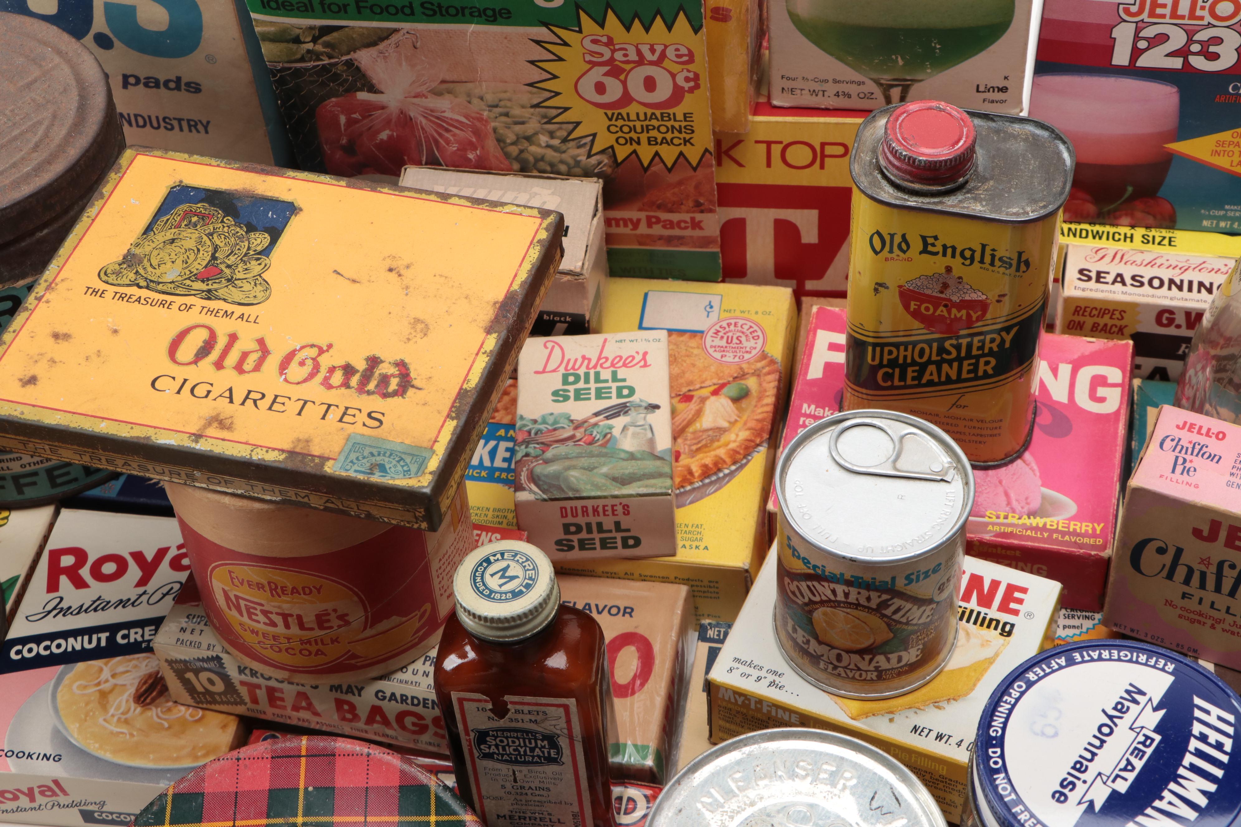 Swanson, Kool-Aid, Jello, Folger's and More Bottles, Tins and Boxes