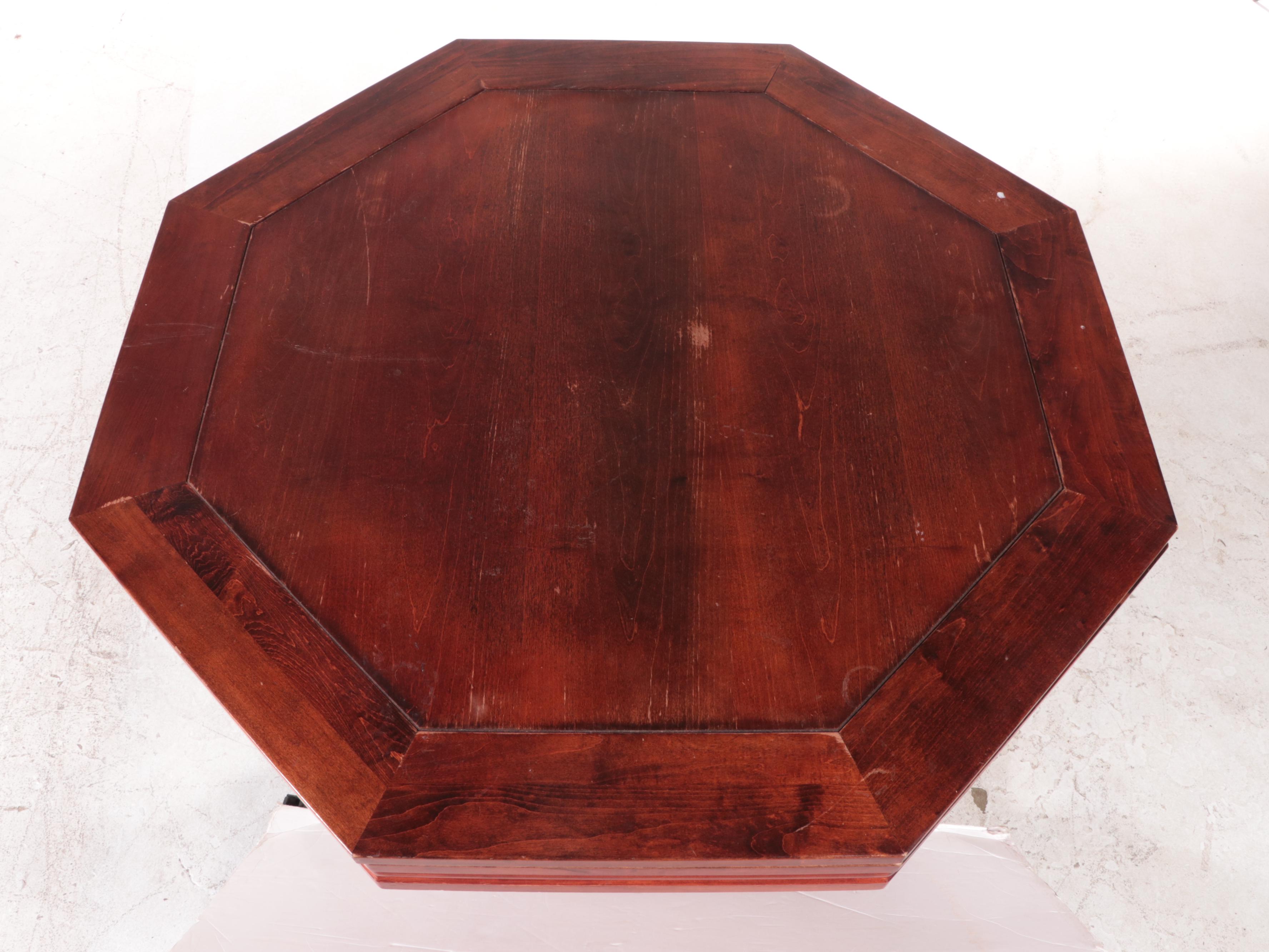 Octagonal Maple Convertible Bumper Pool, Poker and Dining Table