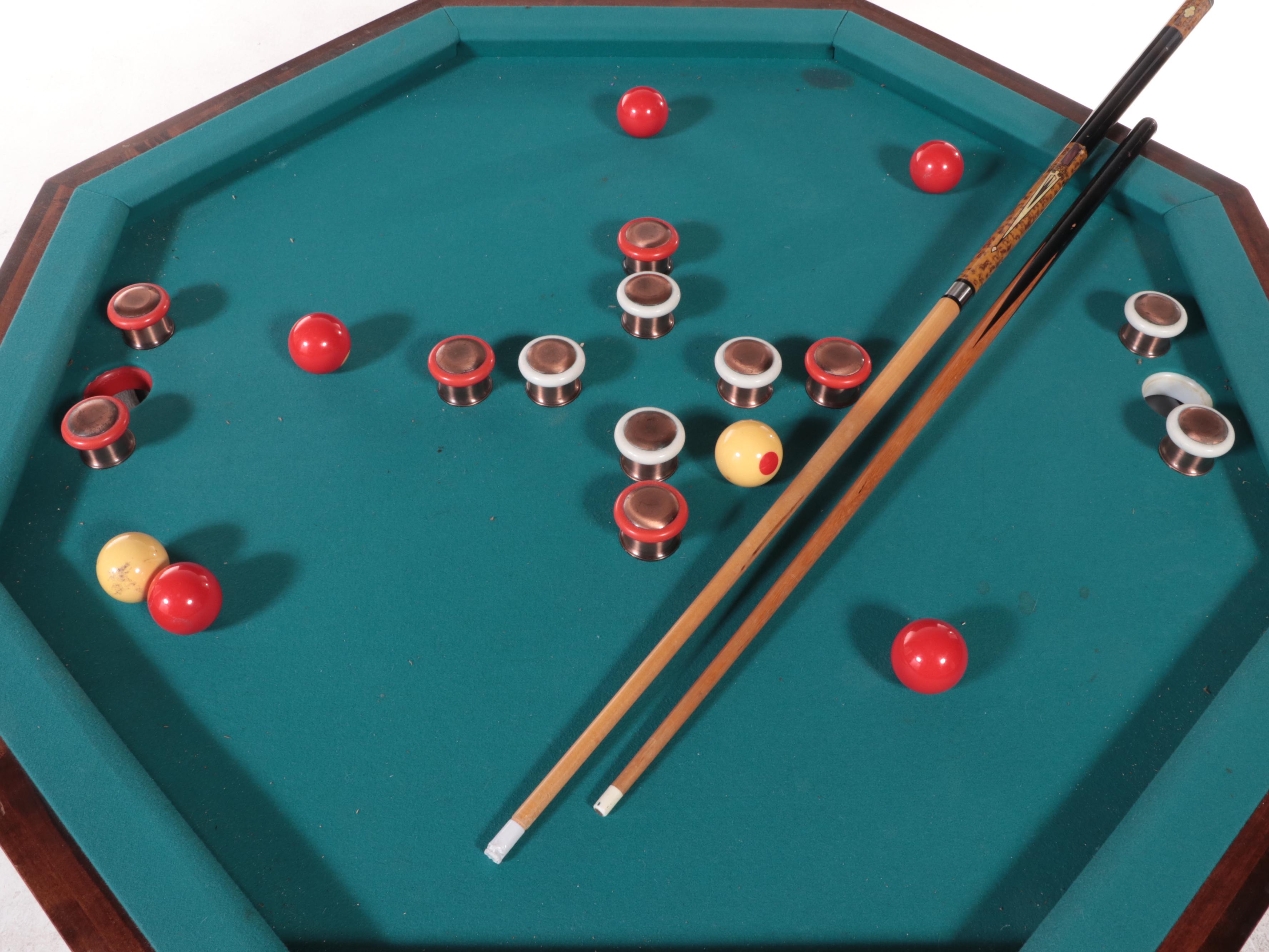 Octagonal Maple Convertible Bumper Pool, Poker and Dining Table