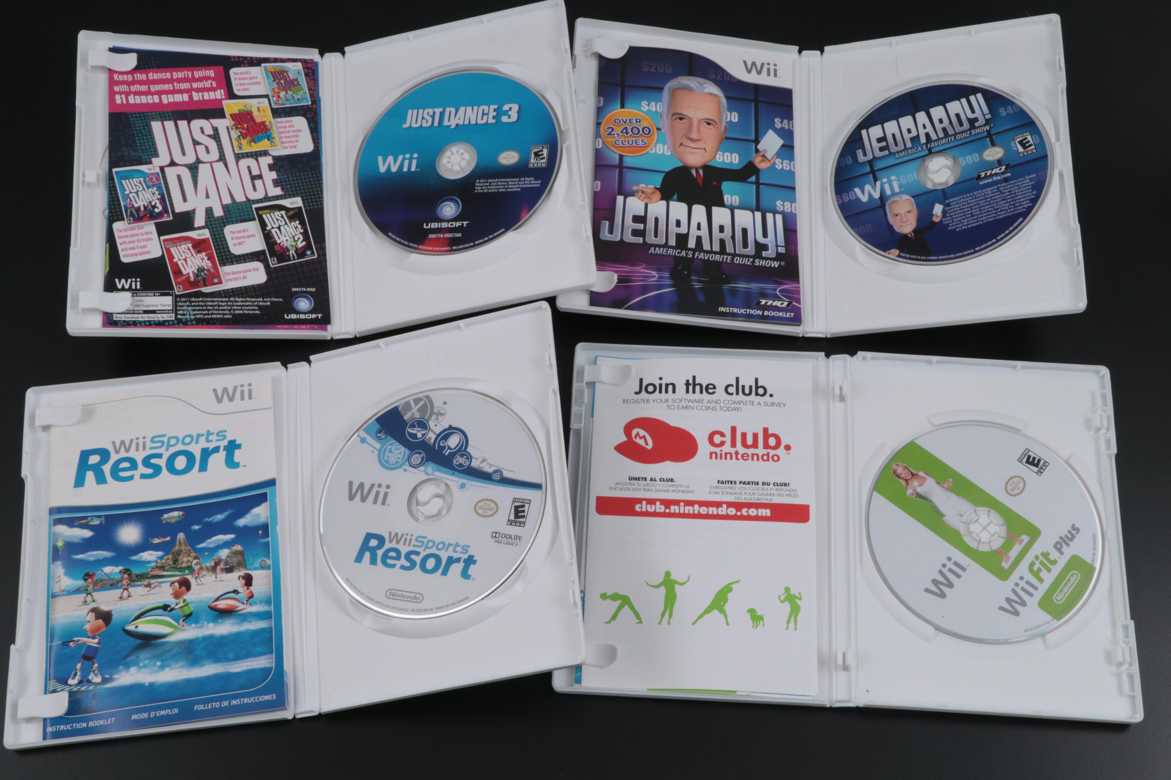 Nintendo Wii Gaming System with Games and Accessories Including Mario Kart, More